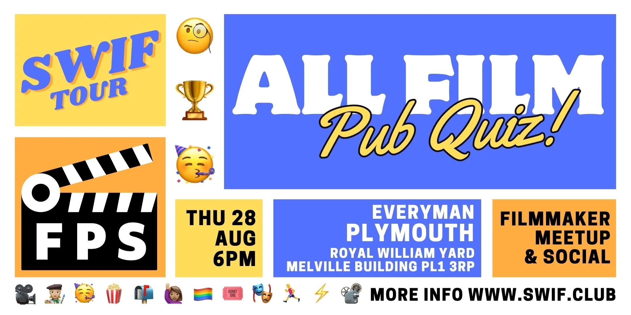 Filmmakers Plymouth Social X SWIF tour film pub quiz