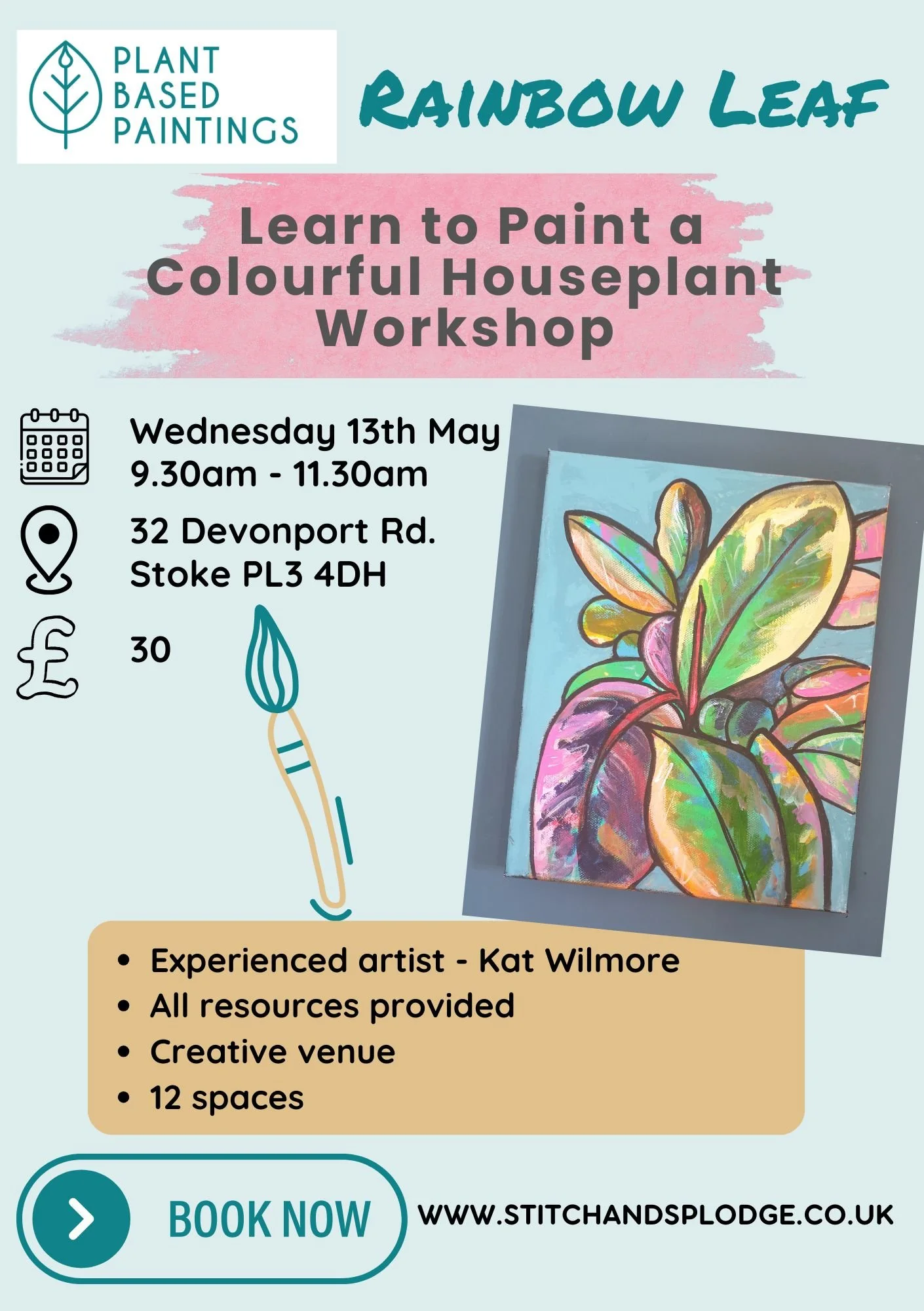 Rainbow Leaf painting workshop