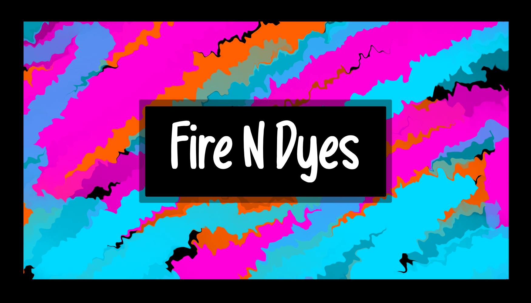 Colorful abstract background with the text 'Fire N Nyes' in a black rectangular box.