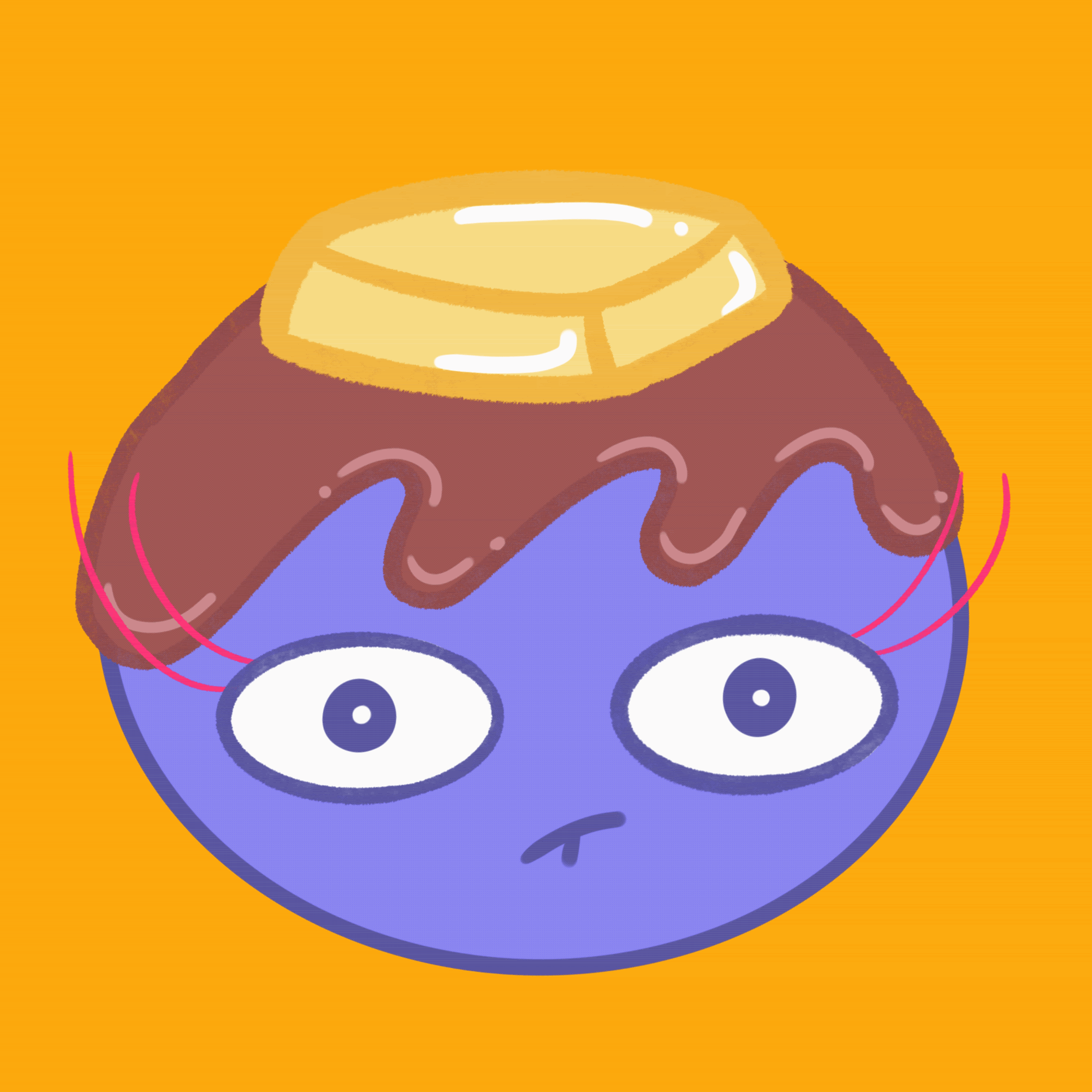A cartoon illustration of a smiling face with a large brain on top, surrounded by a yellow background.