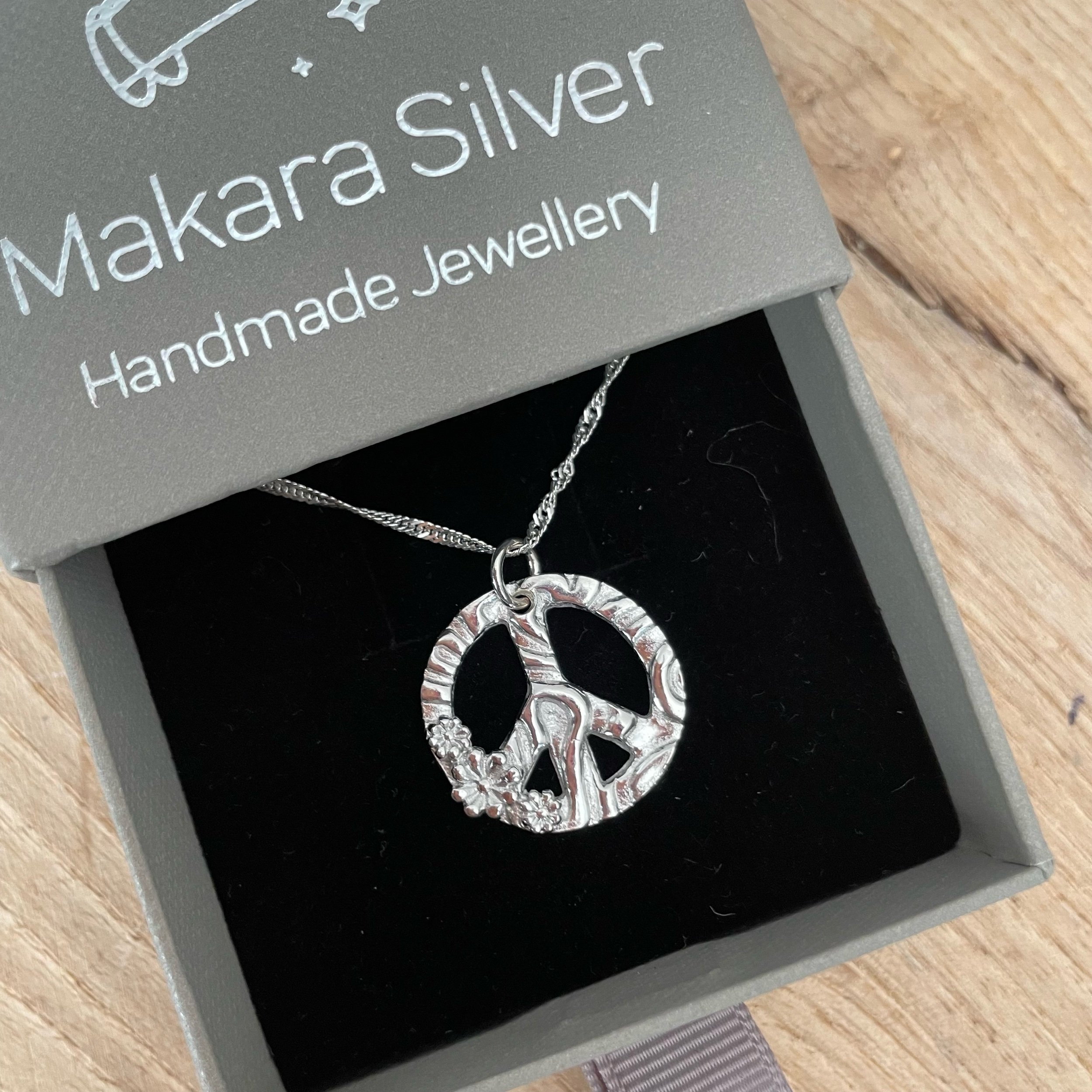 Makara Silver Jewellery Peace and Flowers Necklace Necklace Handmade In Devon.jpeg