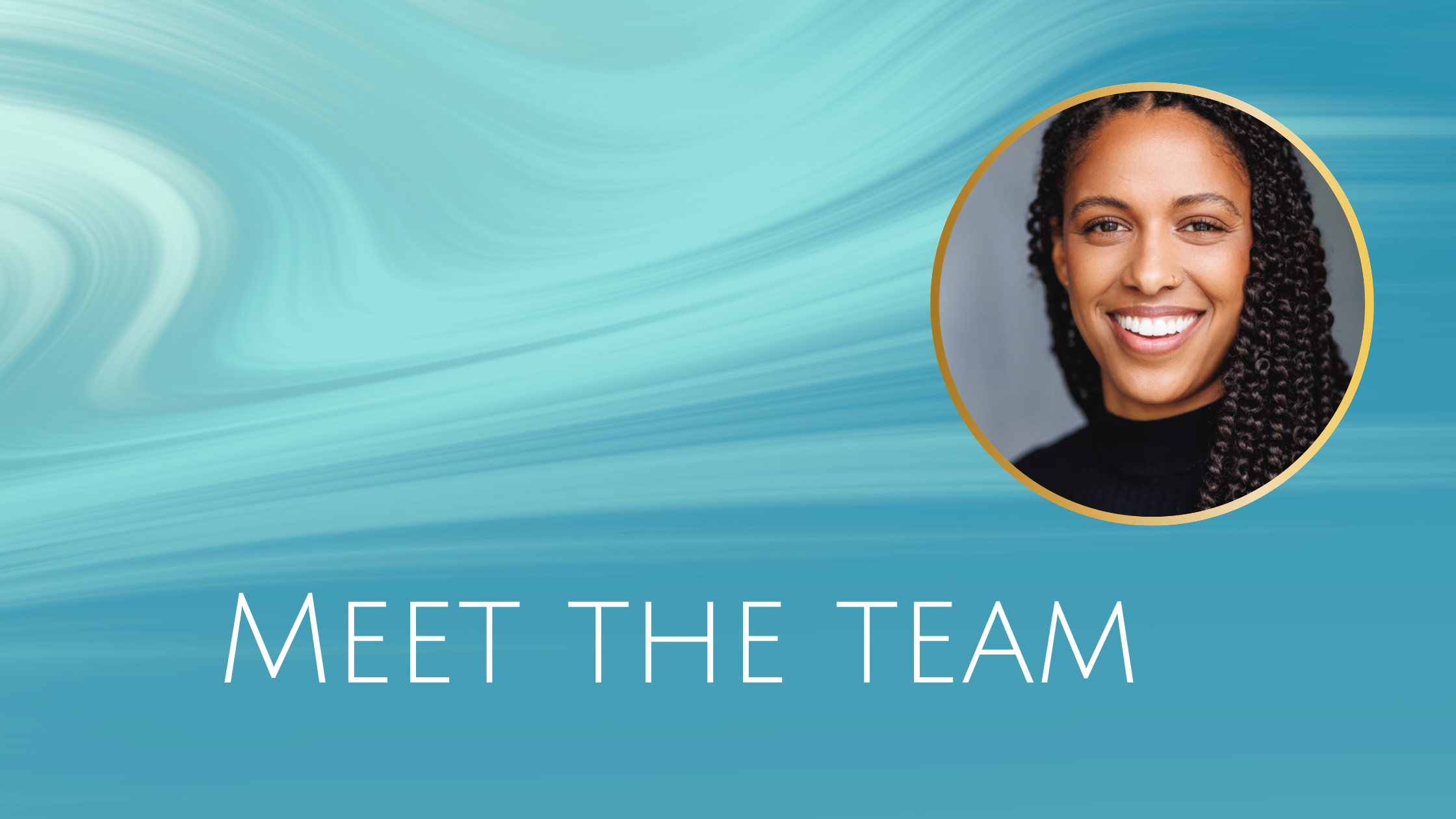 A picture of Tash and a headline saying: Meet the team