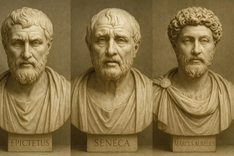 4 Rules for a Better Life from the Stoic Triad. Epictetus the teacher, Seneca the writer, and Marcus Aurelius the emperor.