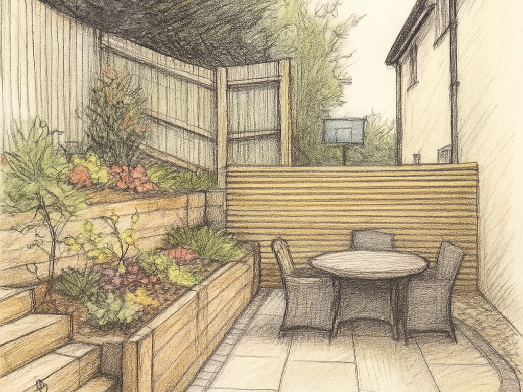 Simon and Ingrid's terraces.