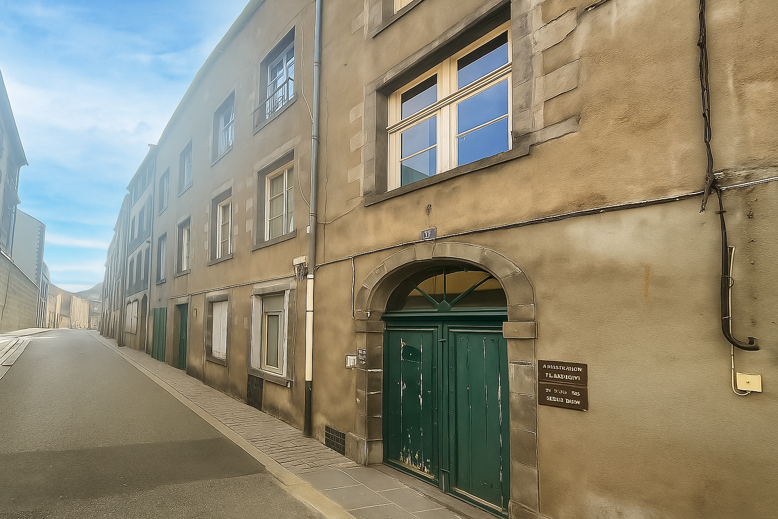 Mur en cours de rénovation avec une partie de mur en briques apparentes, outils et matériaux de construction au sol, en intérieur.