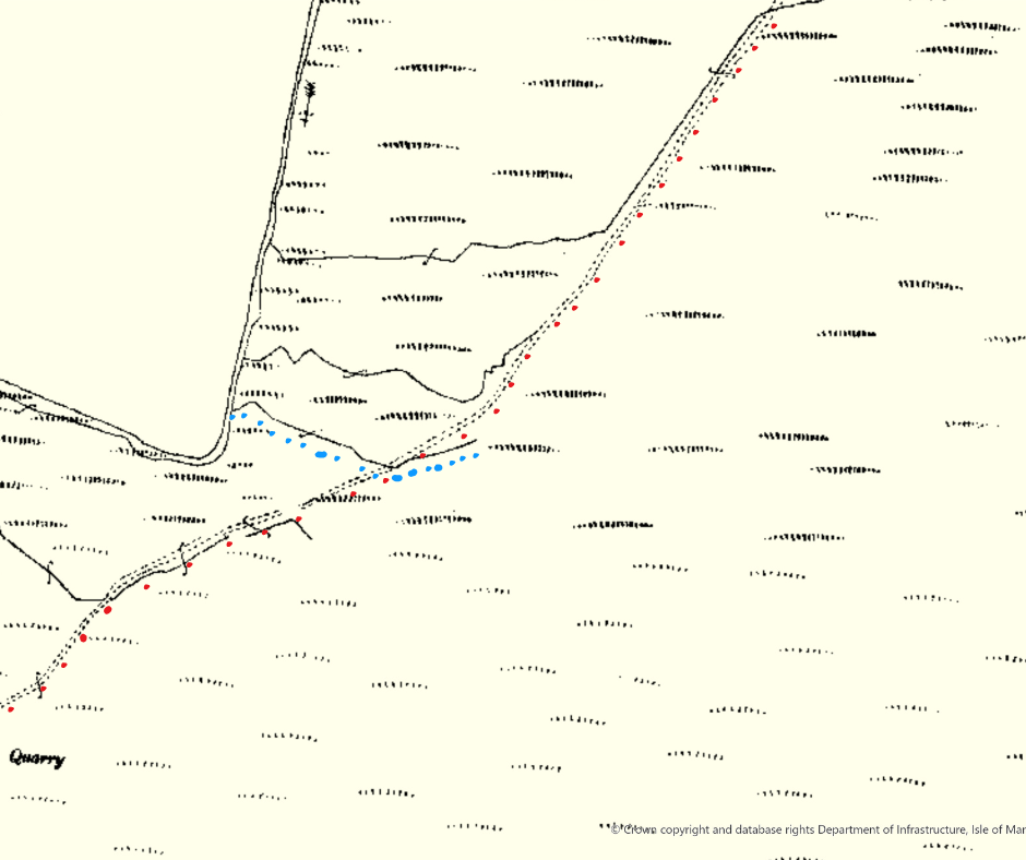 Old map showing peat track 