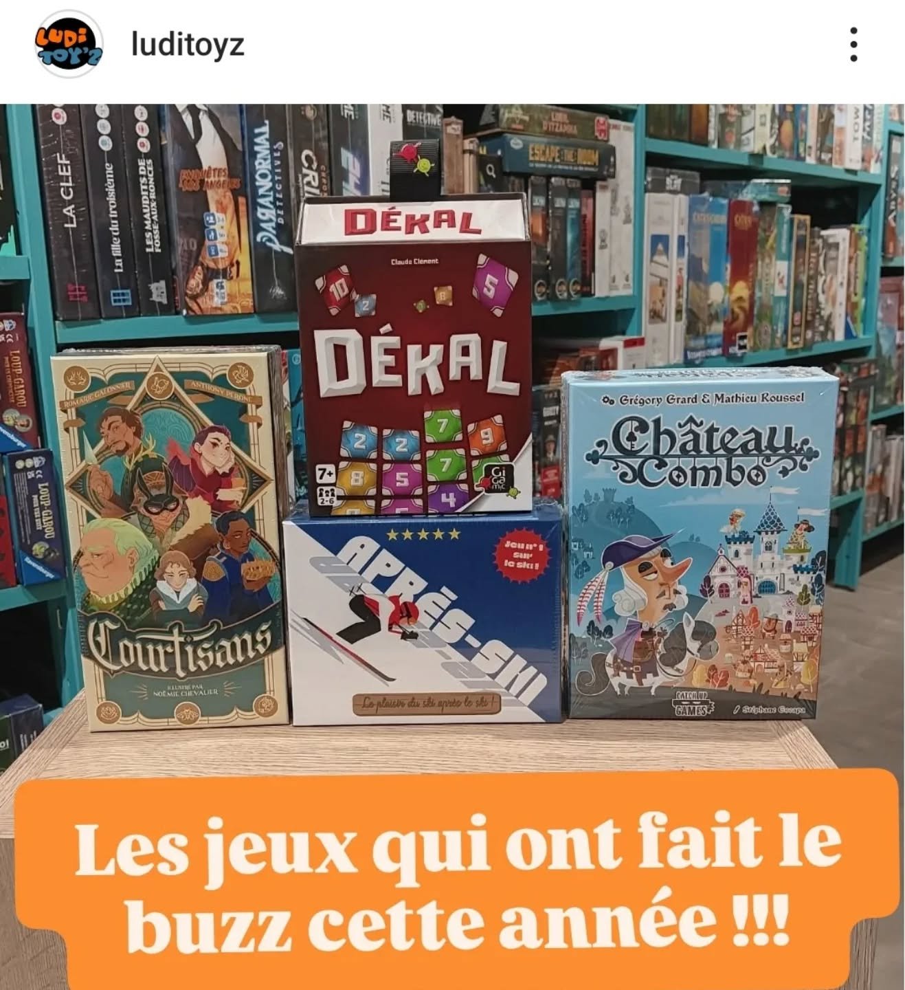 Nous sommes fiers que notre jeu Apr&egrave;s-Ski a fait partie des jeux qui ont fait le buzz en 2024 chez @luditoyz, la premi&egrave;re boutique de jeux qui l'a distribu&eacute;.

We are proud that our Apr&egrave;s-Ski game was one of the games that 