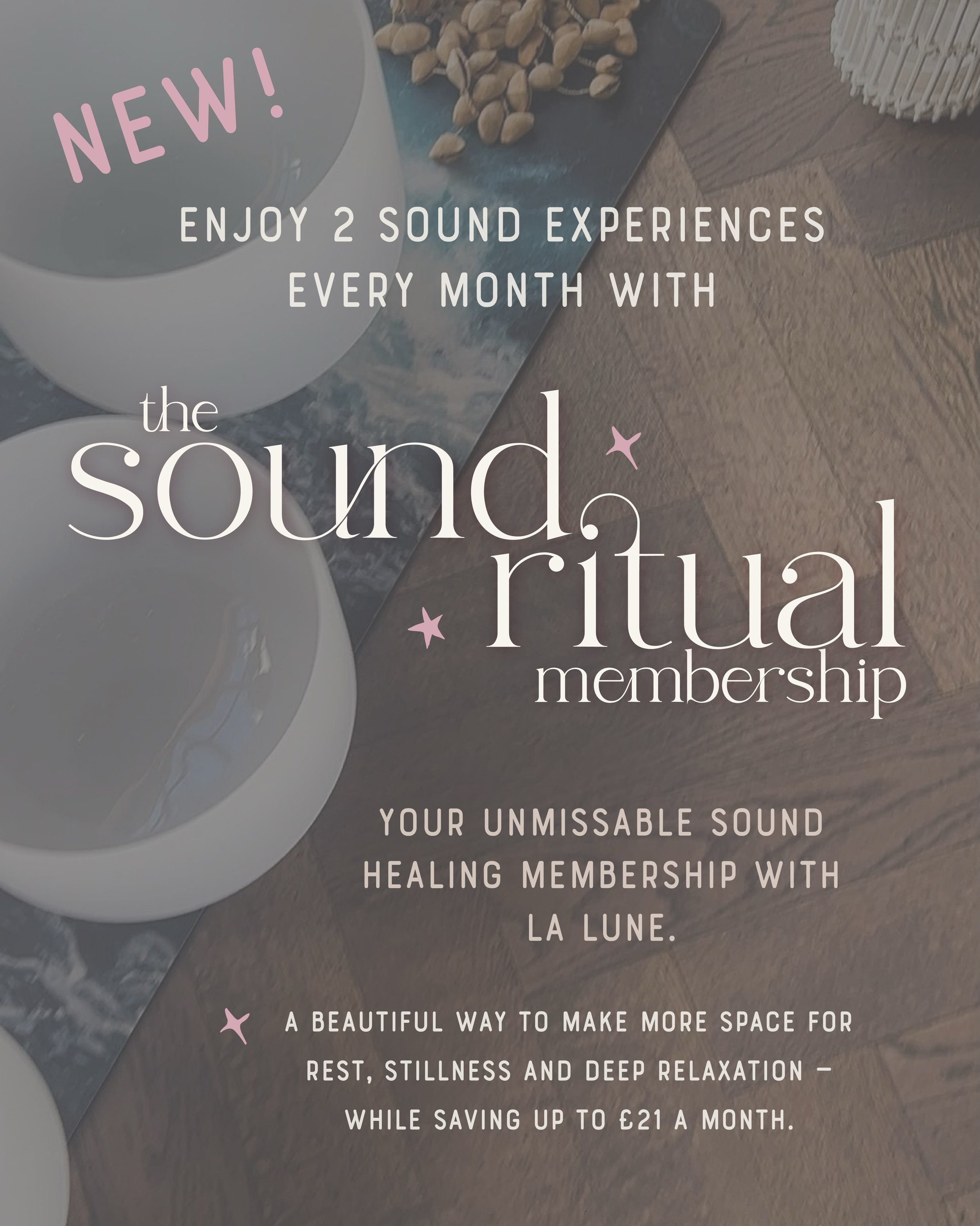 A little something new for your sound healing journey at La Lune ✨

Over the past few months, a few of you have asked whether there might be a way to make sound healing a more regular part of your month &mdash; perhaps through a membership or a class