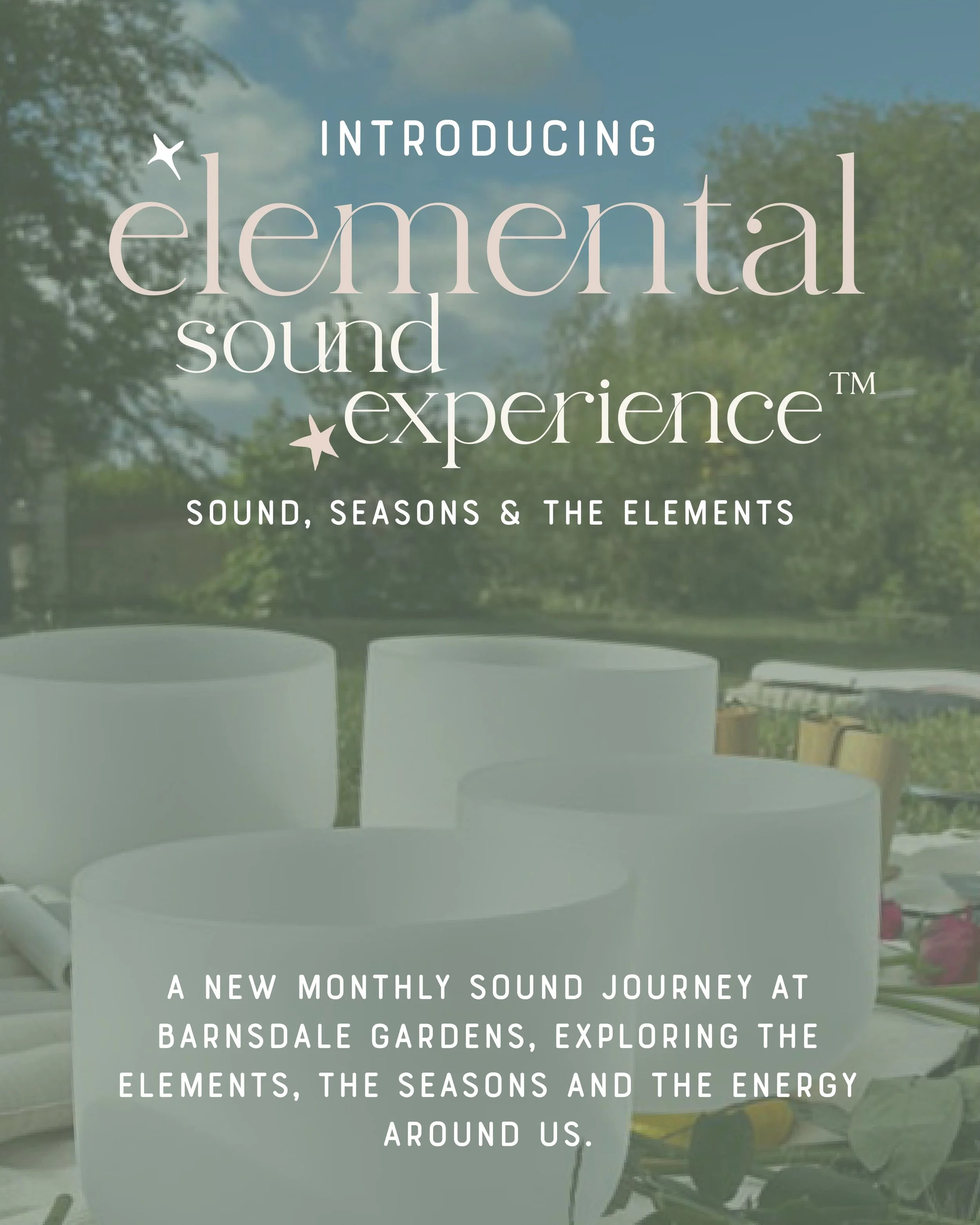 ✨ INTRODUCING ELEMENTAL SOUND EXPERIENCE&trade; ✨

Something new is coming to La Lune&hellip; and it was inspired by the beautiful surroundings of Barnsdale Gardens. 🌿

I wanted to create a sound experience that felt connected to the natural world a
