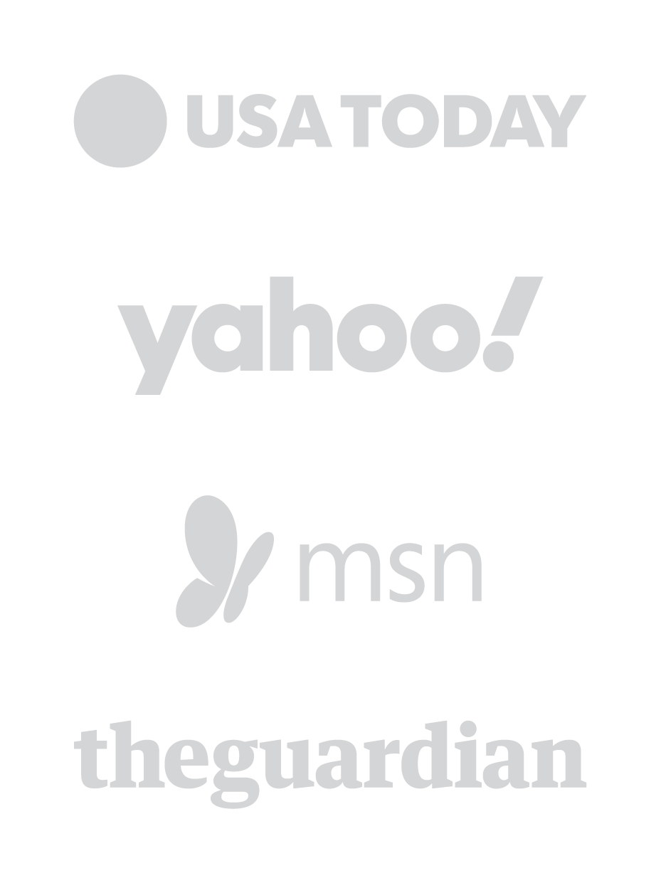 A blank white background with gray logos and text of USA Today, Yahoo!, MSN, and The Guardian.
