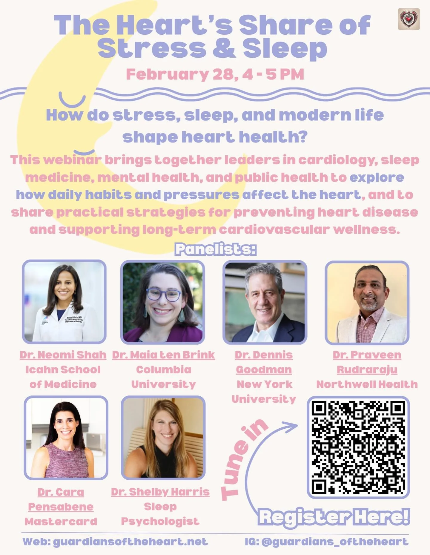 Excited to announce our first expert panel of 2026‼️😴
Register with the QR code or link in bio🫶

#hearthealth #westchesterhealth #westchesterny #westchestermoms #guardiansoftheheart