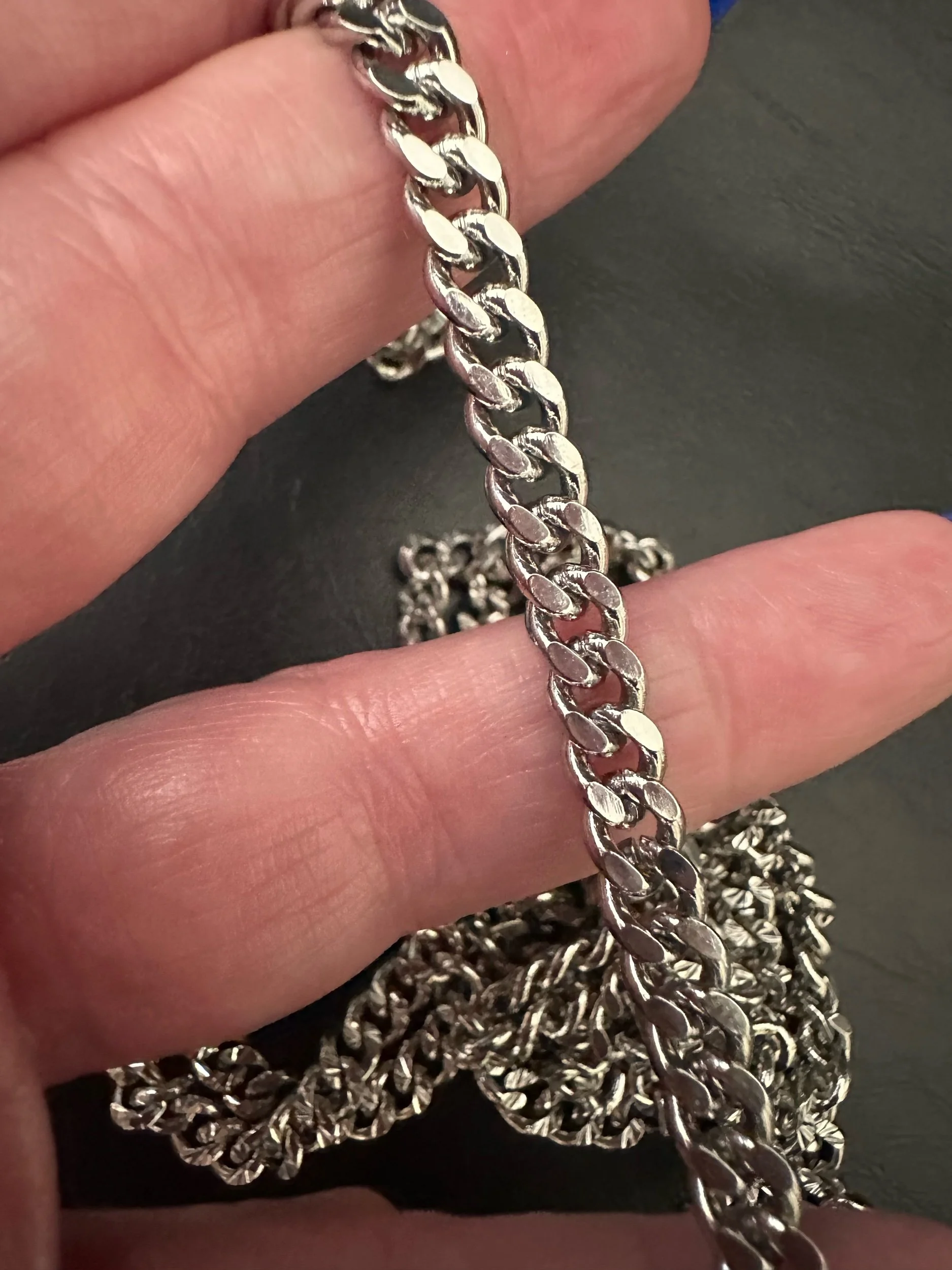 RHODIUM CURB CHAIN