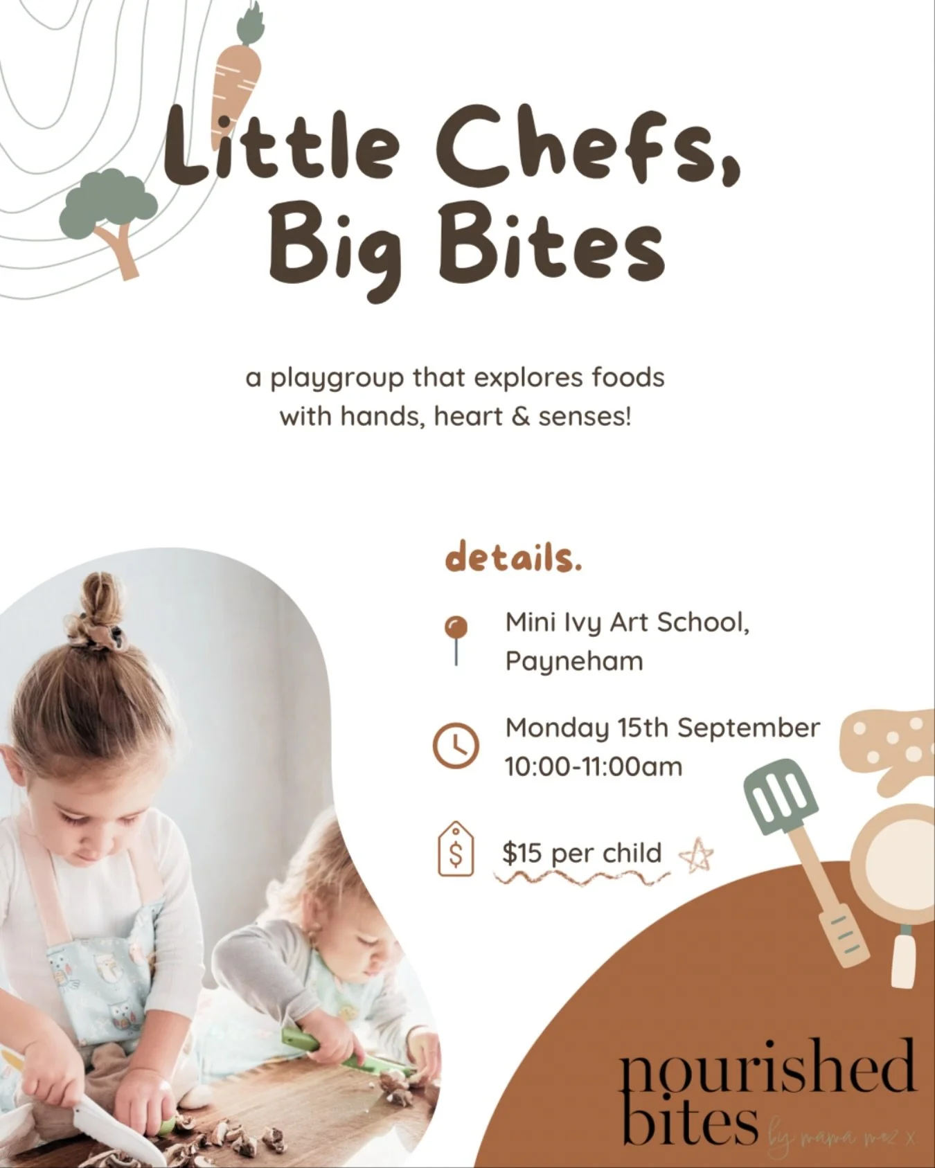 PSA: POP UP PLAYGROUP 😍 

Little Chefs, Big Bites &ndash; A Sensory Food Adventure for Toddlers! 🧑&zwj;🍳💚

Welcome to Little Chefs, Big Bites, a playful 60-minute pop-up playgroup designed especially for curious (and sometimes cautious!) little e