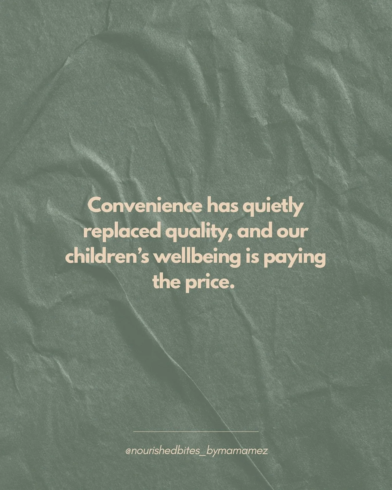 Packaged &amp; processed foods, everywhere &amp; ironically, mainly marketed at children. 

I sound like a broken record, I do but I can&rsquo;t help but think they&rsquo;ve created this rushed world so intentionally, because what gives first? 

Our 