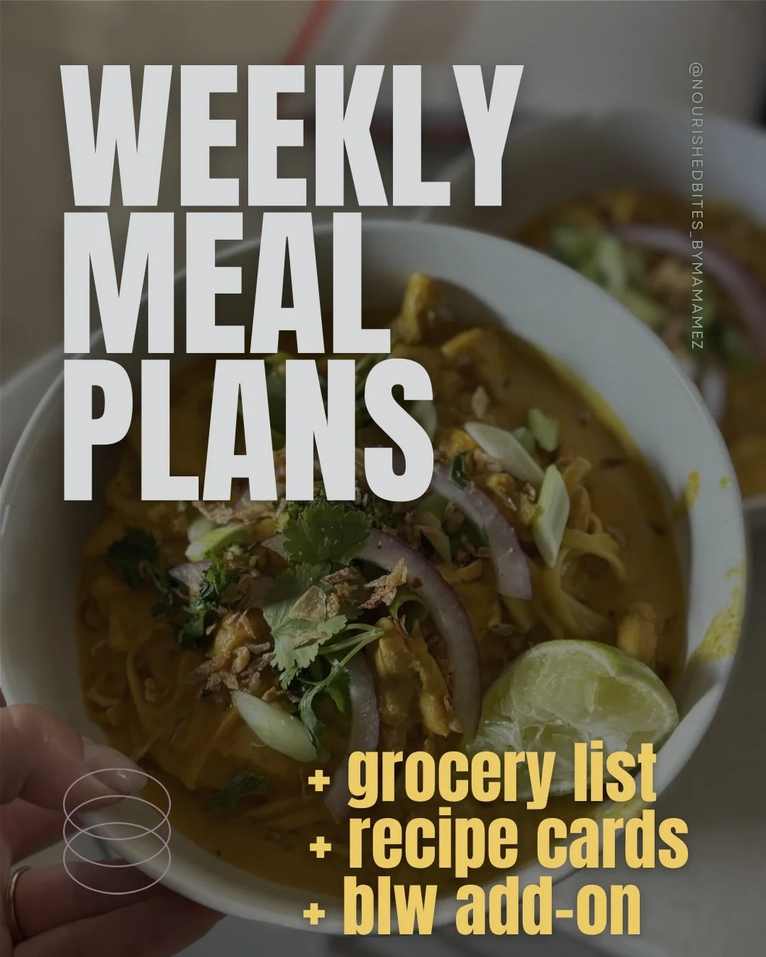 MAMAS! 👋🏻 

A big handful of you expressed how stressful and overwhelming thinking of dinners is &amp; I totally get it! 🫣 

💭 So I thought, as a certified nutrition consultant &amp; big foodie, how can I help? 

WEEKLY MEAL PLANS! ✨👉🏻 delivere