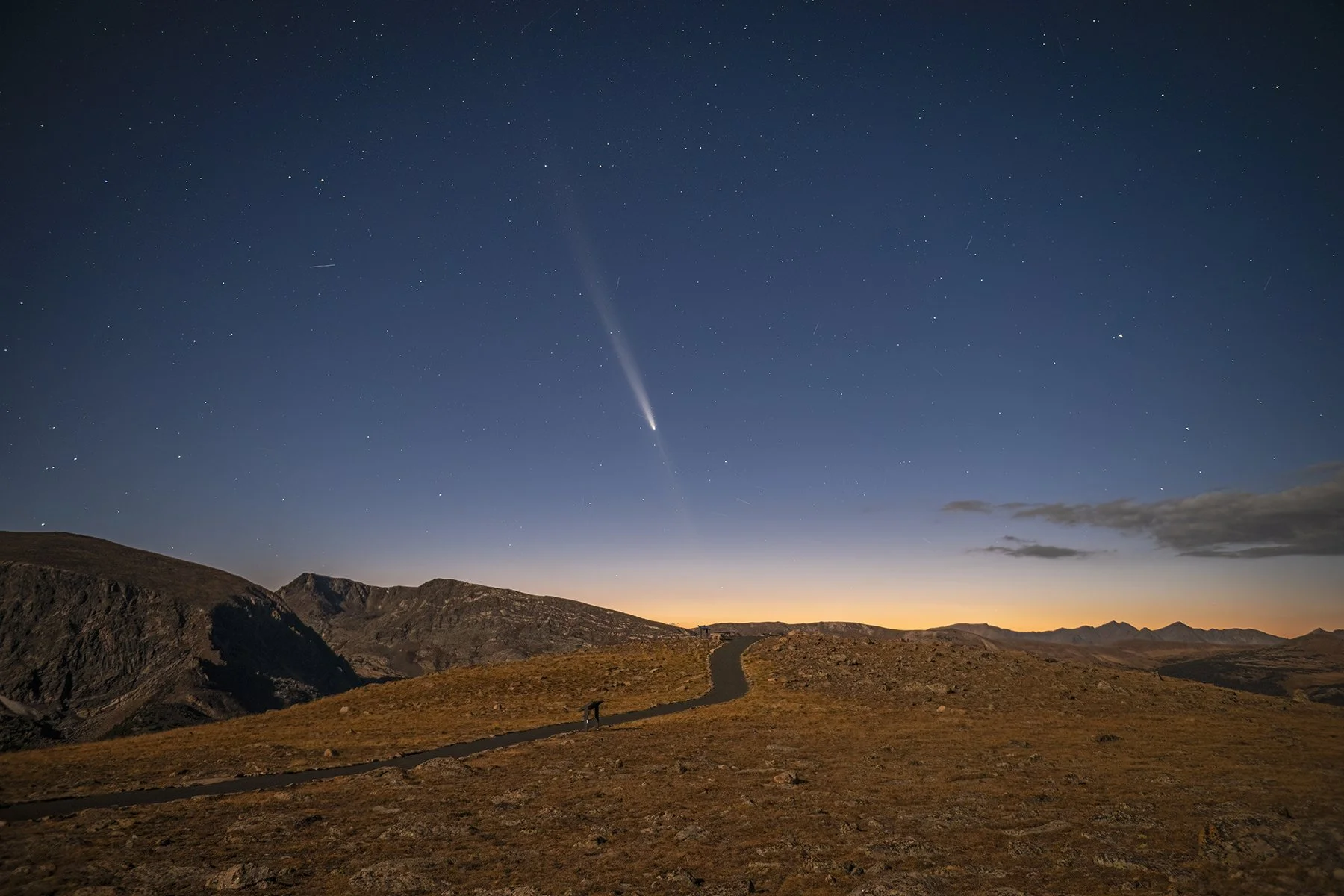 Comet A3 above Rocky Mountain National Park, Colorado