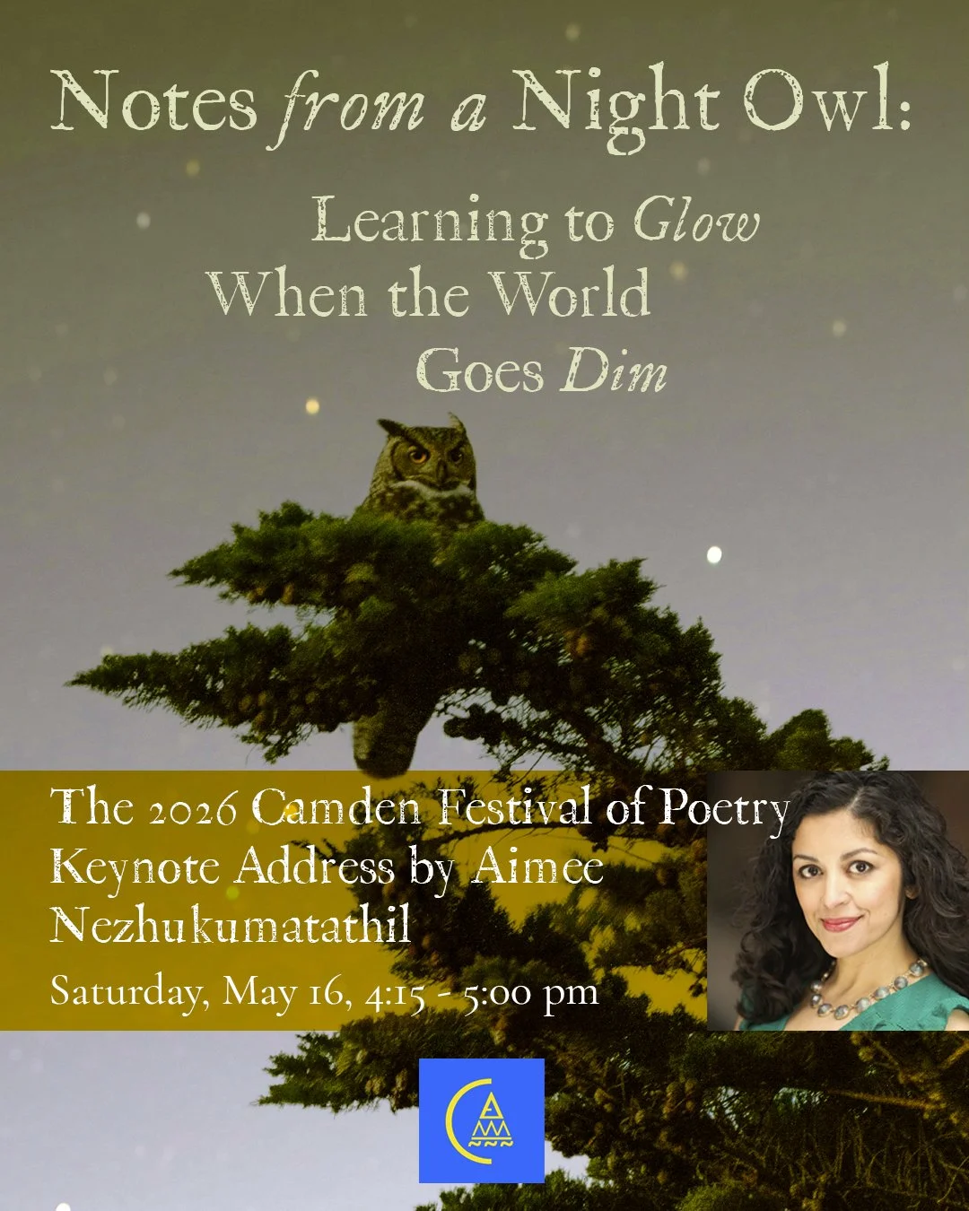 Notes from a Night Owl: Learning to Glow When the World Goes Dim with Aimee Nezhukumatathil • Live on ZOOM