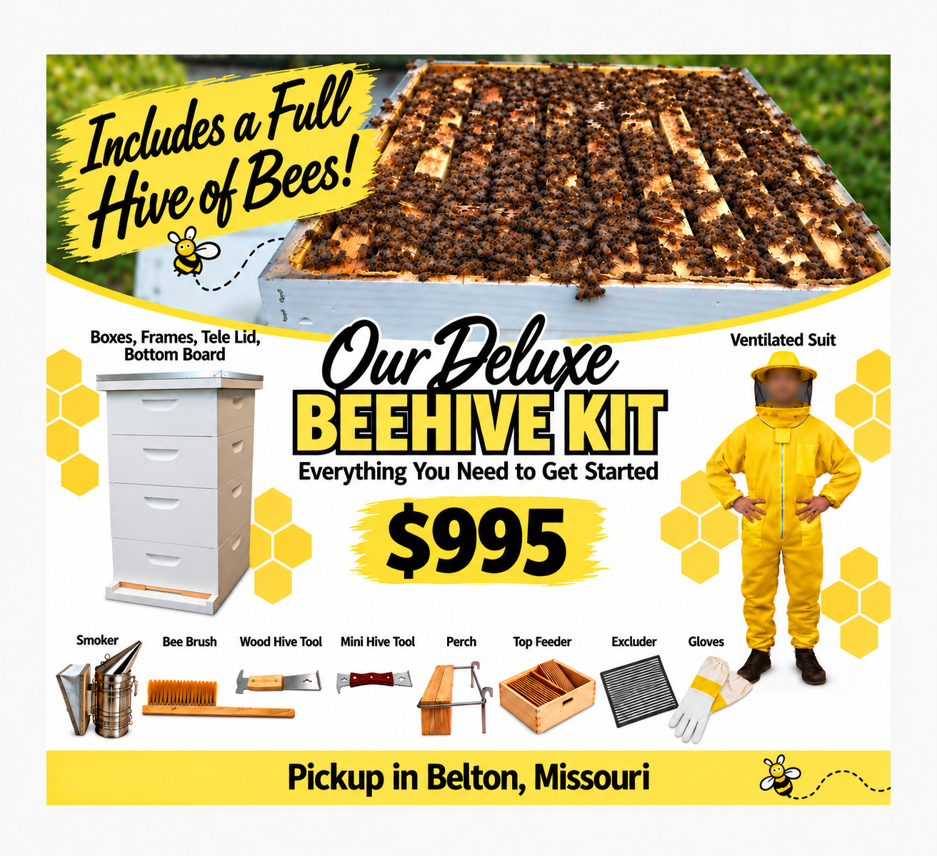Deluxe Bee Hive Kit - 50% DEPOSIT