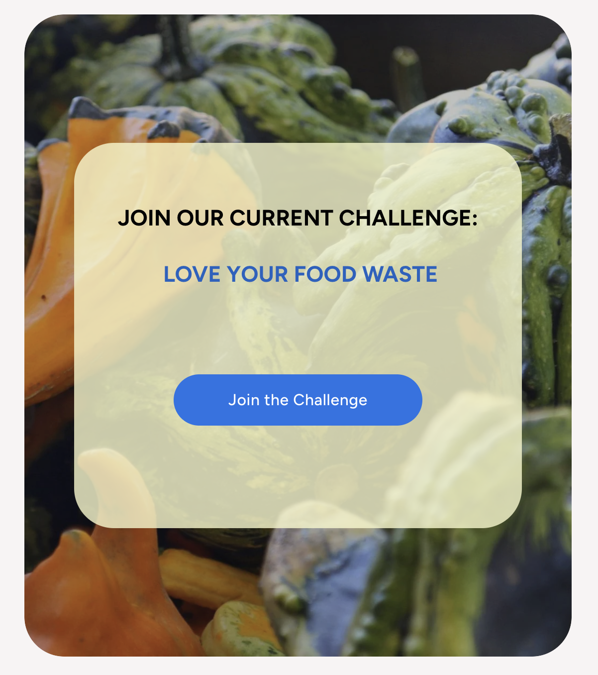 A website home page tile communicating a Habits Challenge