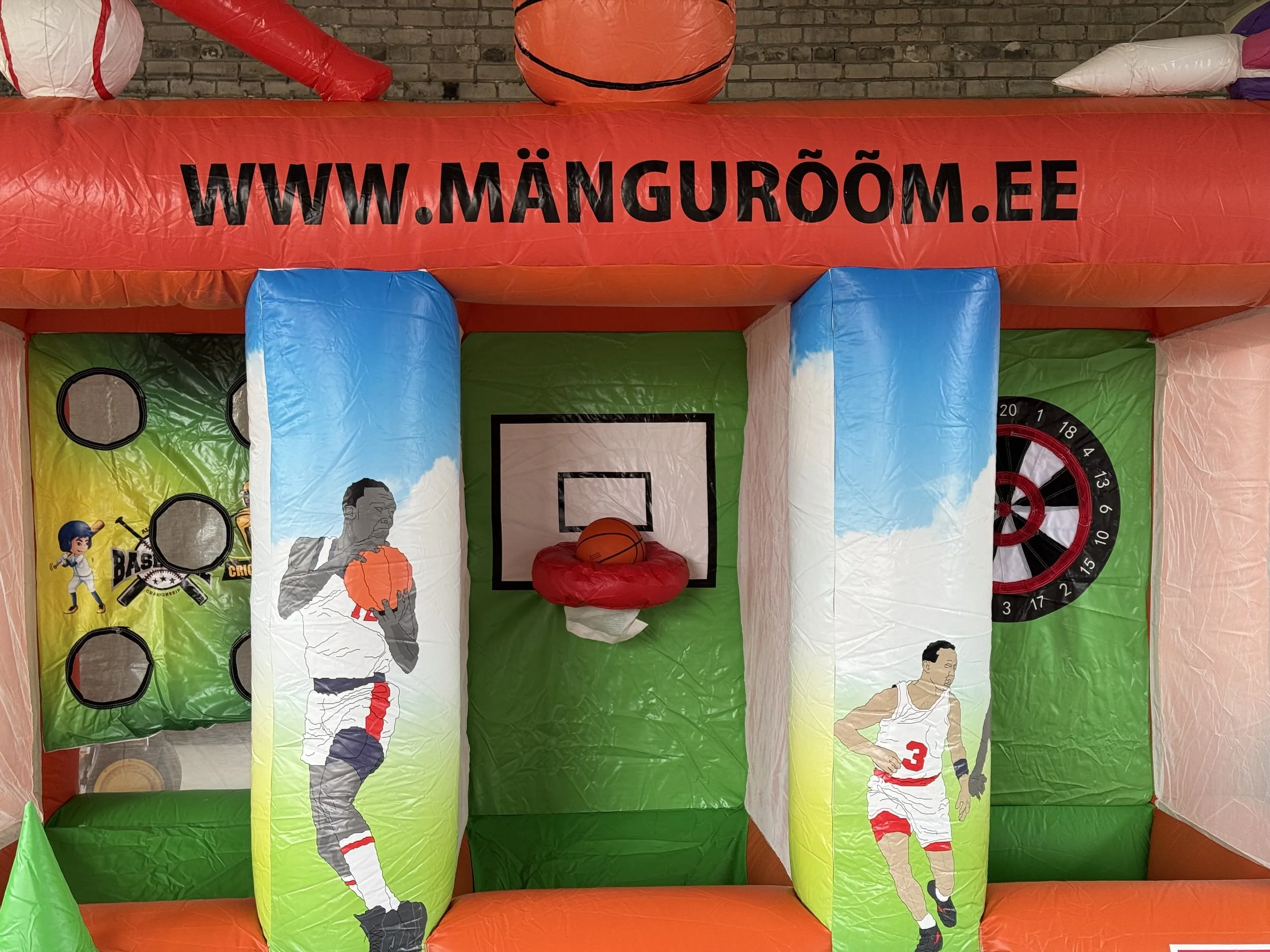 3in1 täispuhutav mänguatraktsioon | Noolemäng, korvpall ja krikett