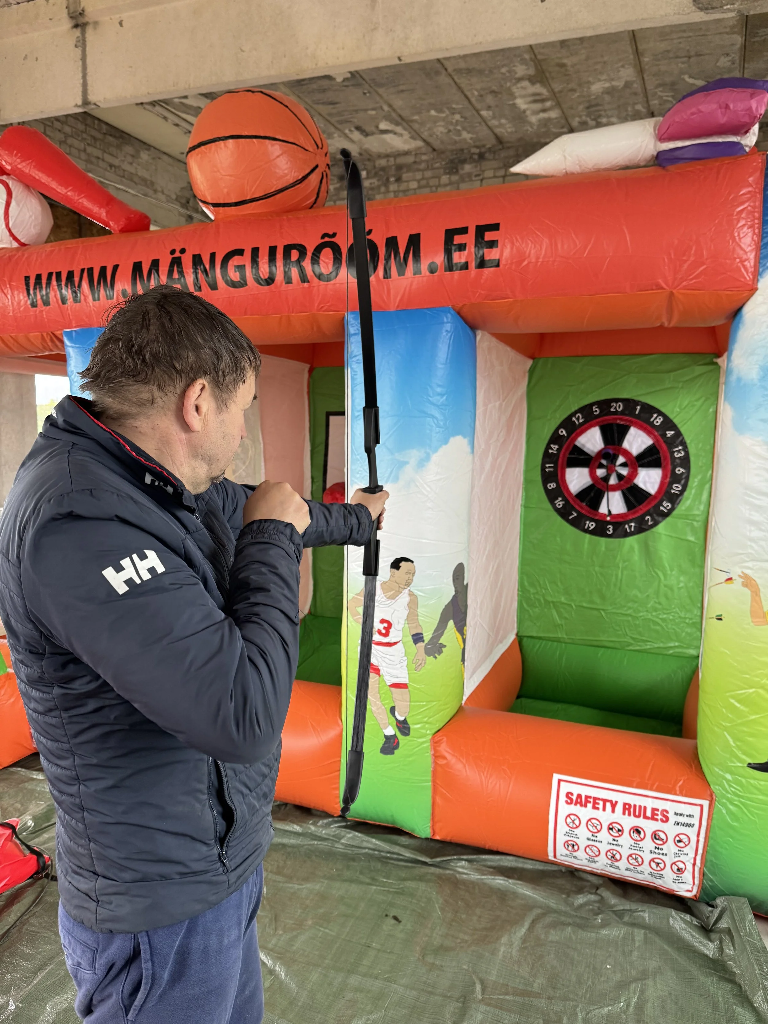 3in1 täispuhutav mänguatraktsioon | Noolemäng, korvpall ja krikett