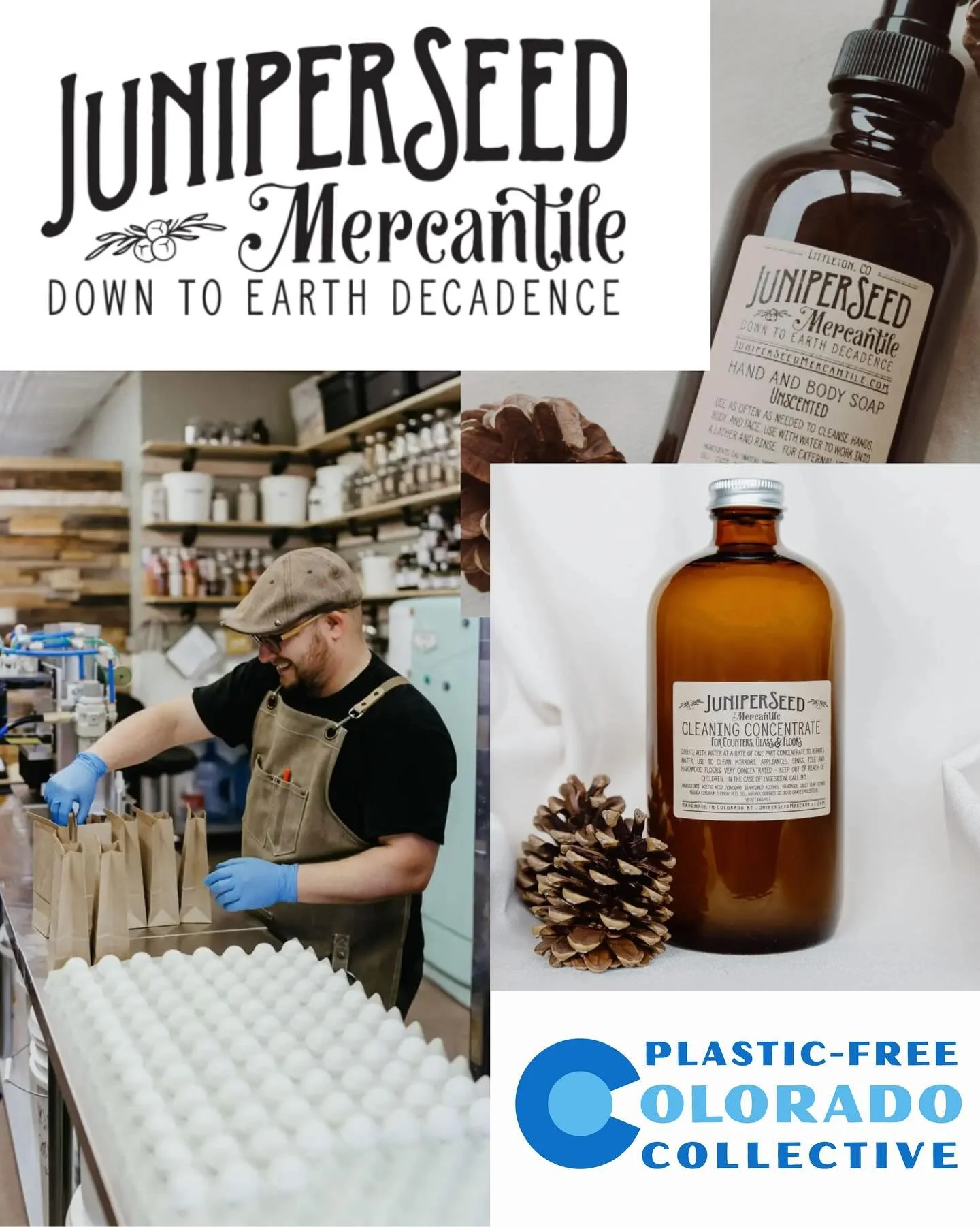 We&rsquo;re so excited to welcome @juniperseedmercantile to the Plastic-Free Colorado Collective!

@juniperseedmercantile products are made in-house and packaged in glass, metal, or paper packaging, or you can bring in your own container to refill! O