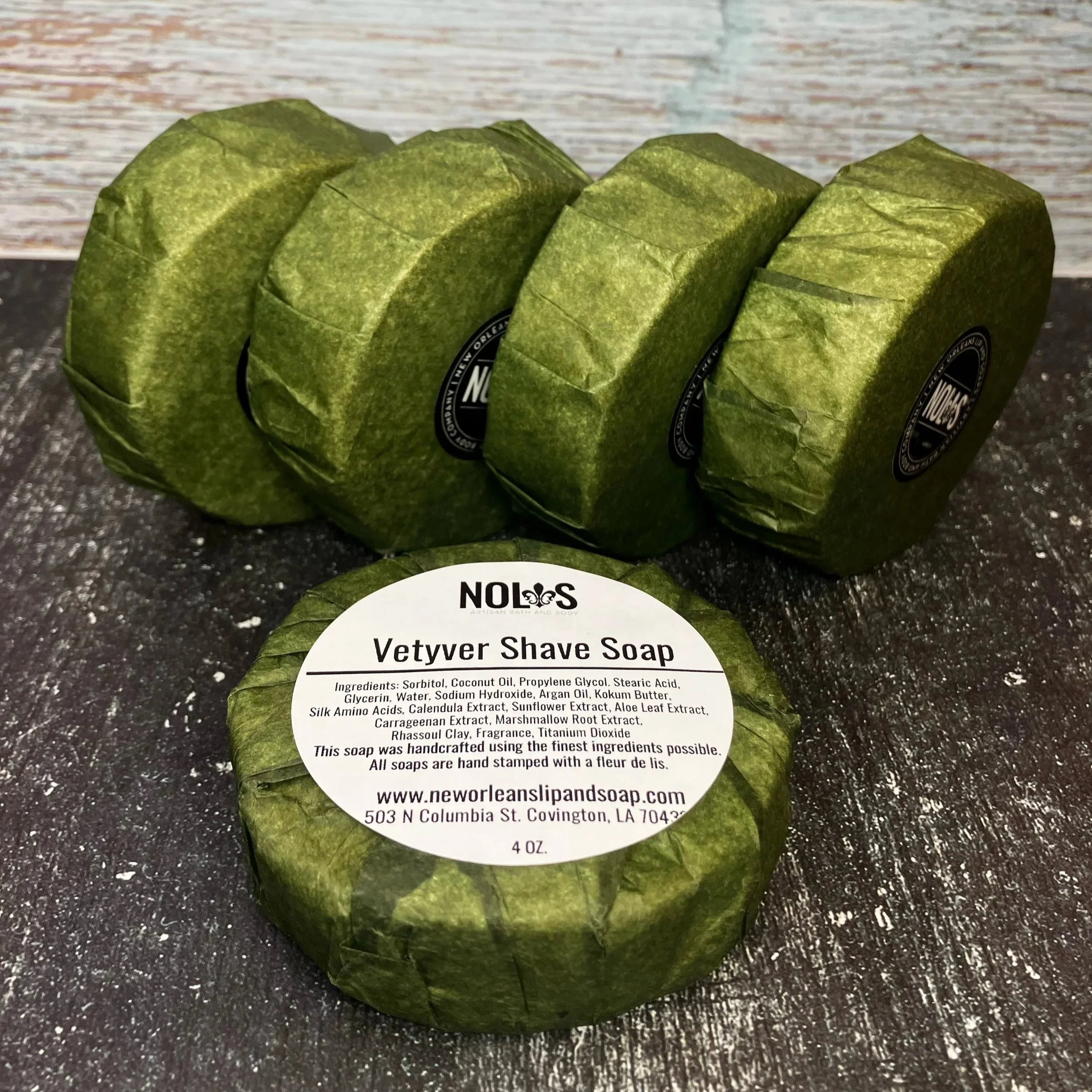 vetyver shave soap with rhassoul clay