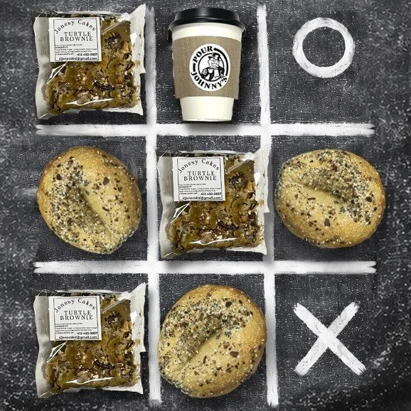 Tic, tac &hellip; Dough.  Don&rsquo;t play games with your morning routine.  Start your day the right way with a @balenabagels; a tasty treat from @brown.bear.bread.co or @jonesycakes; and a fresh cup of joe from @pourjohnnys.  Take out only and open