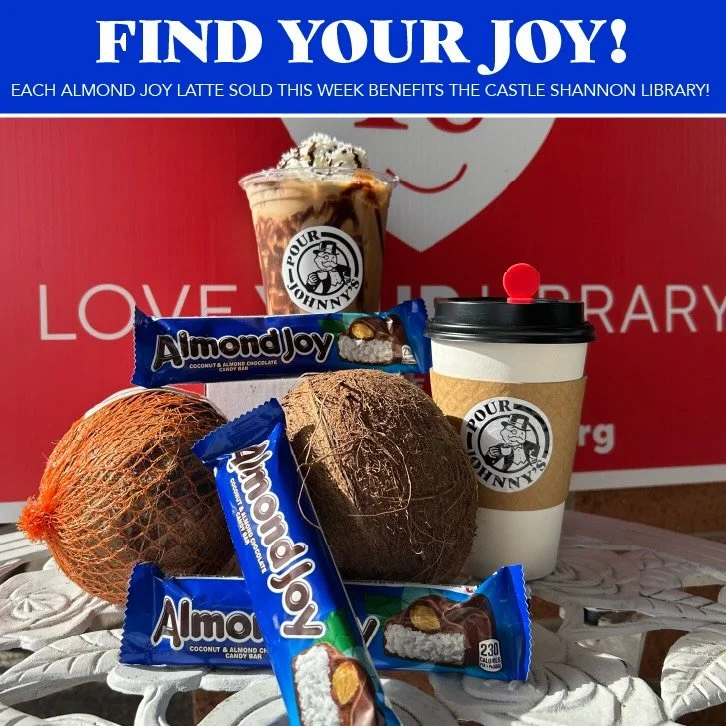 If you can read this, thank your local library.  @pourjohnnys are big fans of @library_cs - and for National Library Week we are celebrating with a special feature sure to bring some joy &hellip; with a splash of almond. Enjoy an @almondjoymounds Lat