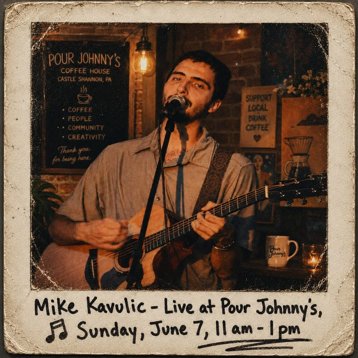 This weekend enjoy some acoustic guitar with your Americano, some rock n&rsquo; roll music with your matcha, and some live entertainment with your latte.  Stop by Sunday, June 7 between 11 am - 1 pm; as we welcome @mike.k.music - guitarist and songwr