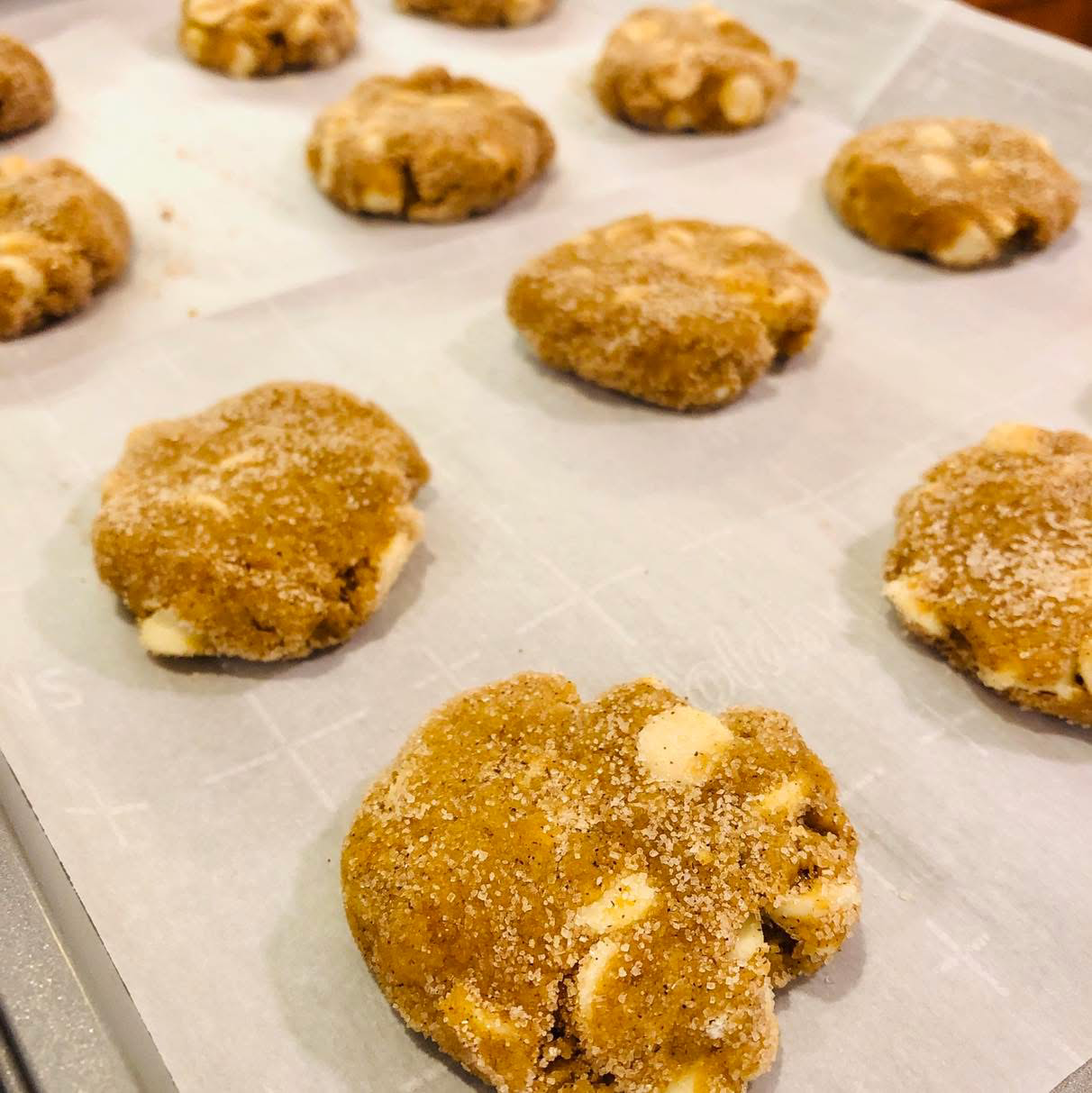White chocolate pumpkin snickerdoodles.png