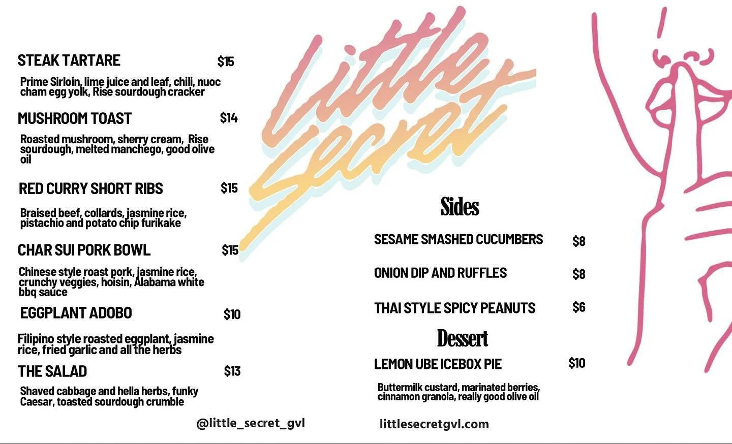 Just in time for Sweater Weather &trade;️ it&rsquo;s a NEW MENU DROP! With a redesigned format and two new dishes we are excited to offer you more and more delish bangers. Come through today!