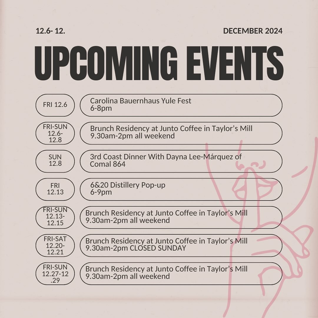 UPCOMING SCHEDULE FOR THE INSTA GRID! 

Really excited about both events this weekend and sliding into our flow with these brunches. They just keep getting better every week! 

See you soon lovelies!