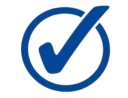 Blue checkmark inside a circle