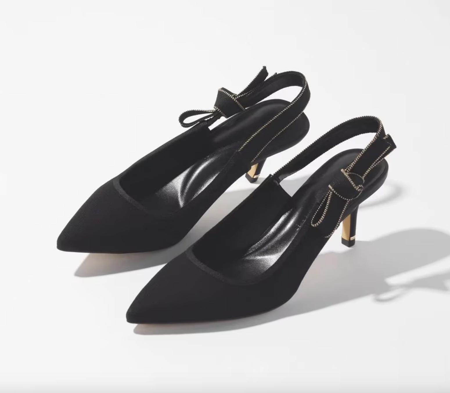 BLACK BOW SLINGBACK