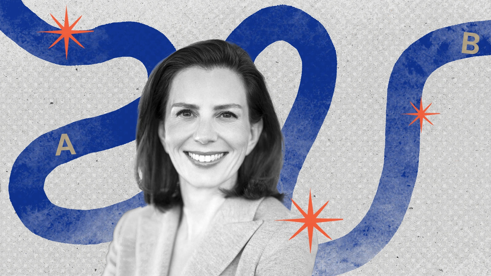 Keren Yarhi-Milo with a winding blue road behind her