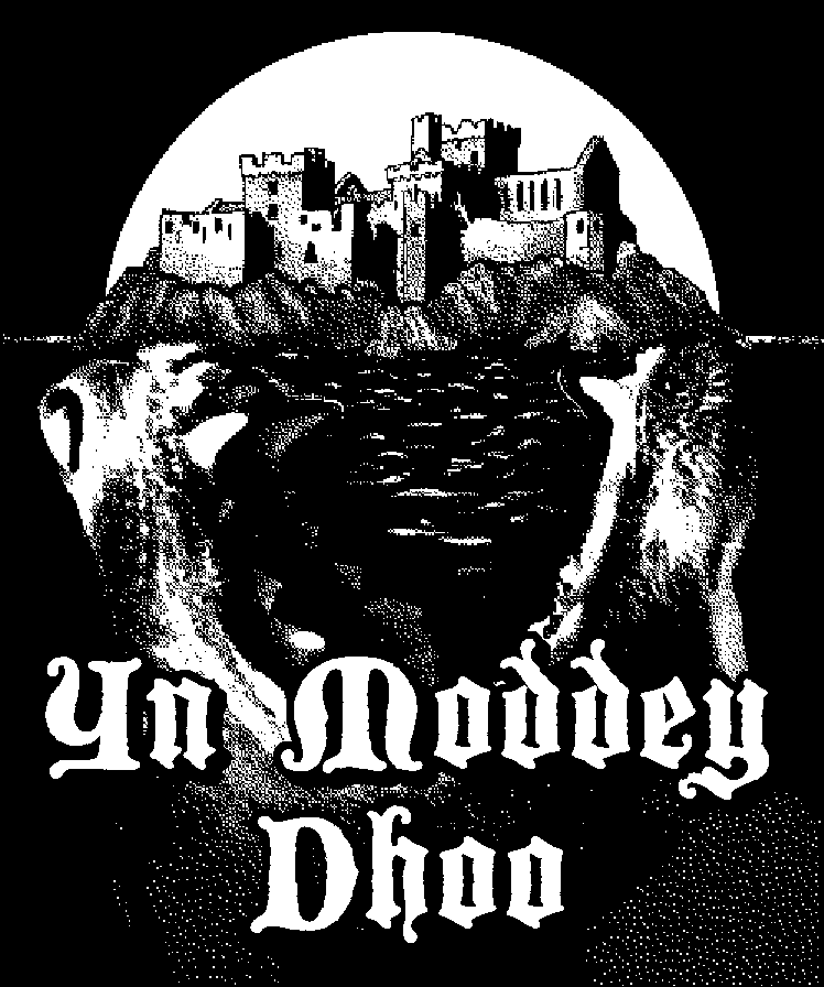 a moonlit castle being consumed by a dog's open jaw