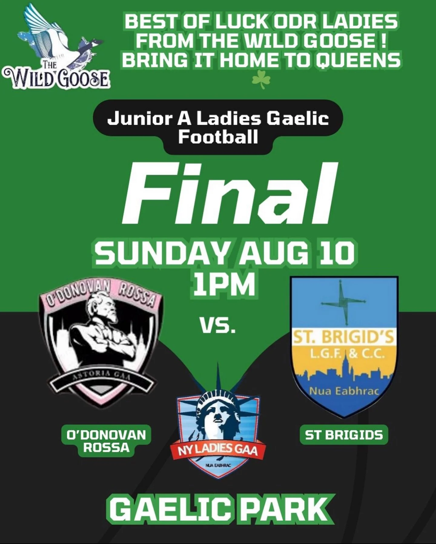 Best of luck to the O&rsquo;Donovan Rossa lads taking on Shannongaels in the championship tonight @ 7&rsquo;o clock in Frank Golden and to the ladies battling it out in the Junior A Final vs St. Brigid&rsquo;s this Sunday! Two big games. 💪💚🖤🤍 

#