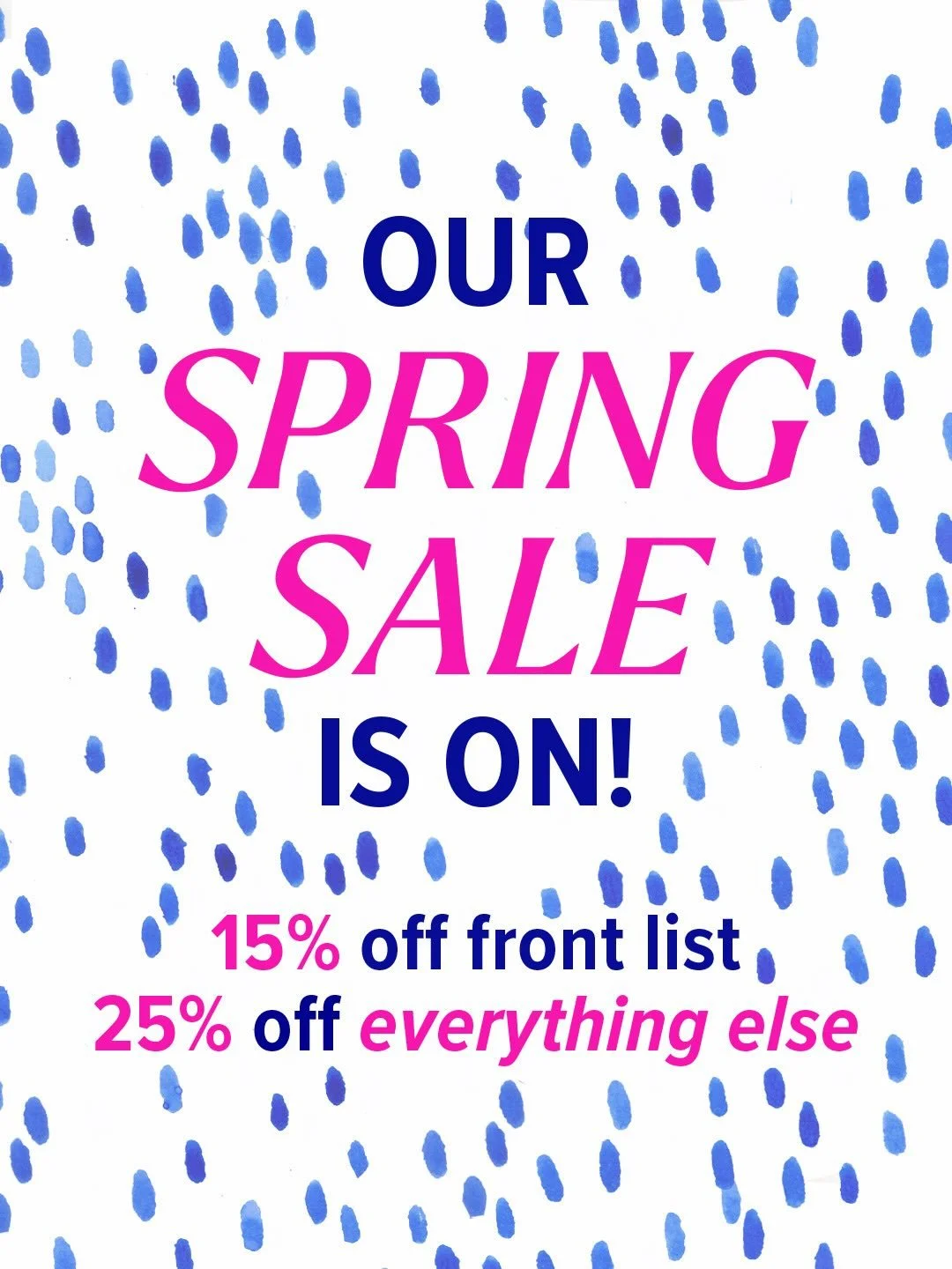 Spring has sprung! And with it, a new season from Unnamed Press arrives as well. To celebrate, spring &rsquo;26 books are 15% off. Or get all four books (NOTHING ON EARTH, DAYTIME MOON, AQUA &amp; SLOW STORIES) for $90&mdash;which is 25% off. Not onl