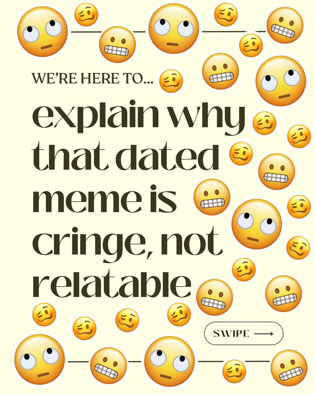 ok, let me be clear, I am NOT above being cringe 😬 to be cringe is to be free &hellip; BUT 🙂☝🏻 when you&rsquo;re running a brand, not everyone in your audience can appreciate cringe, ironic or not. sometimes, it&rsquo;s better to REALLY think abou