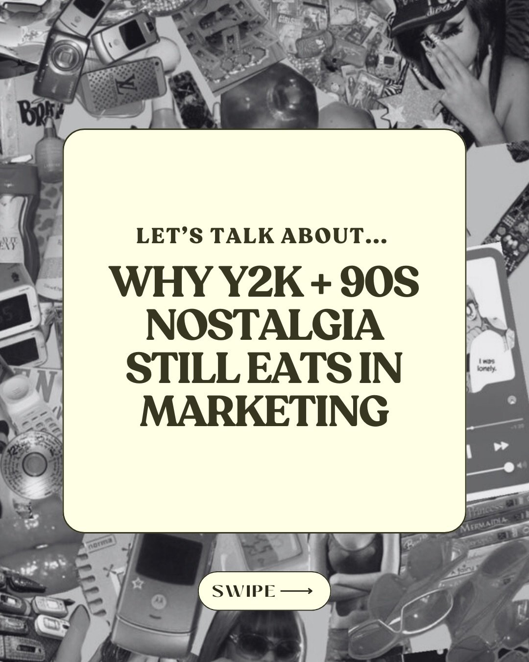 nostalgia DEVOURS 🍽️ but why? it doesn&rsquo;t matter what generation you grew up in, trends that are a call back to the past give us all collectively &hellip; warm fuzzies (it&rsquo;s like, psychologically proven) 🥰 right now? the Y2K era is the M