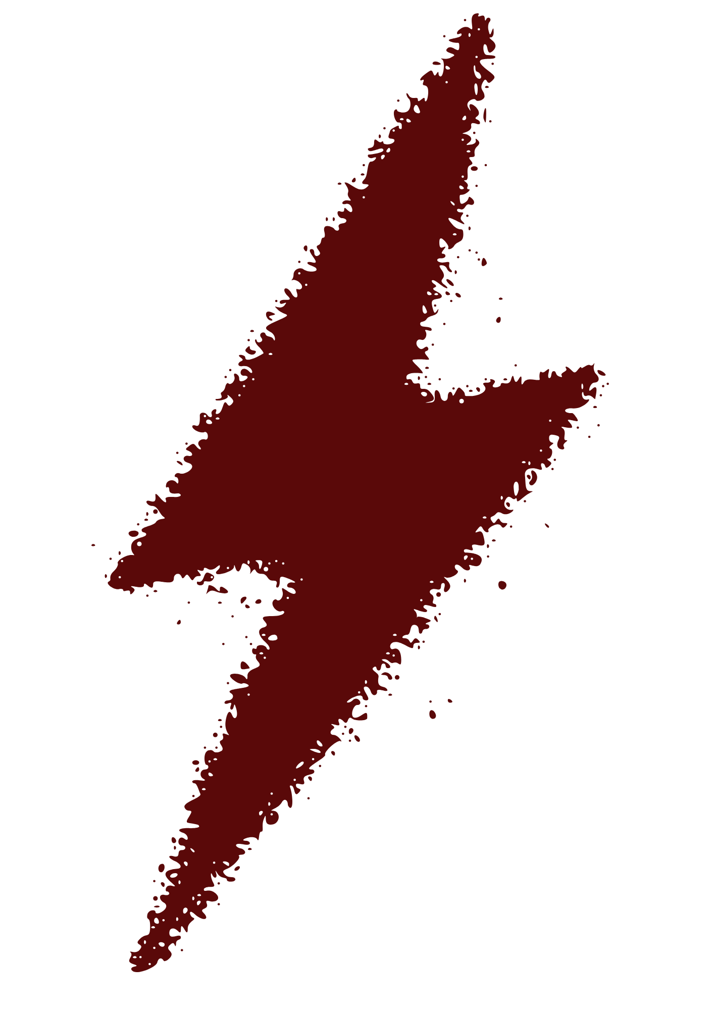 A large, irregularly shaped red mark or smudge on a black background.