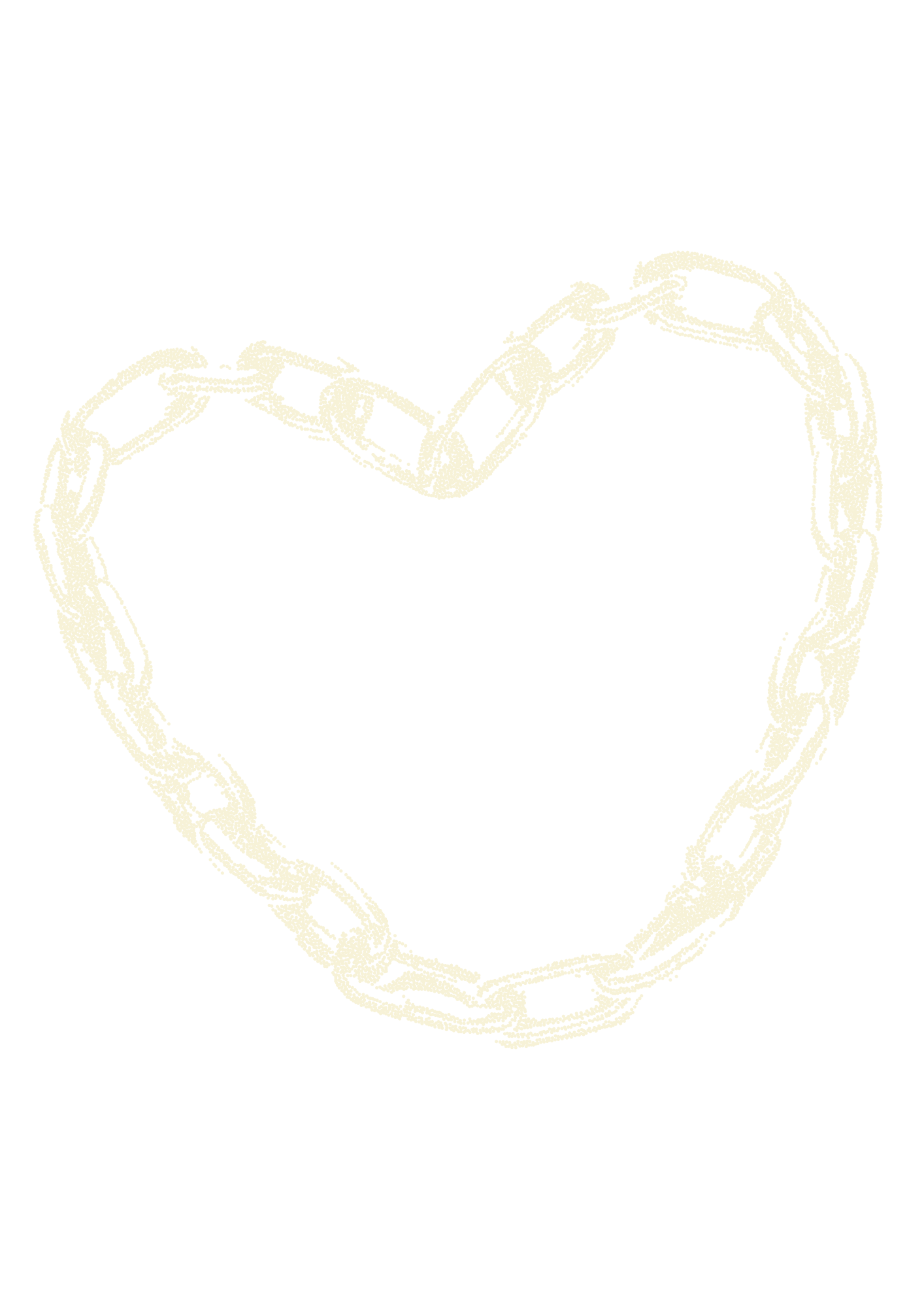 Heart shape outlined with a chain link design on a black background.