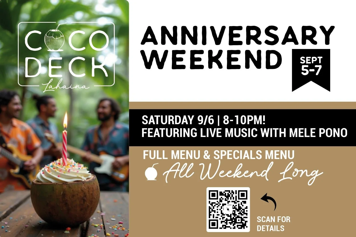 Coco Deck Lahaina – Anniversary Weekend