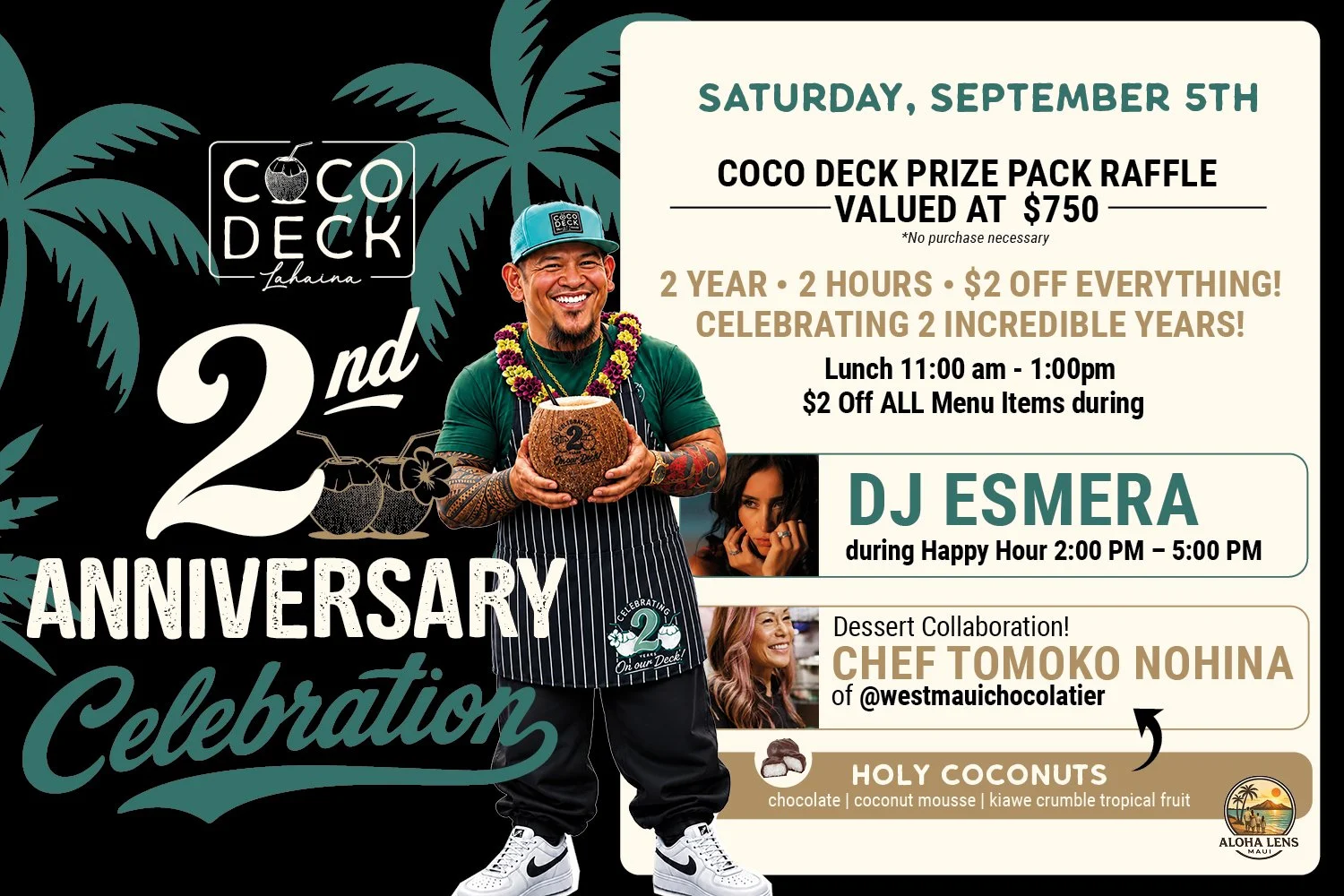 Coco Deck Lahaina Celebrates 2 Years with Food, Music, &amp; Island Vibes