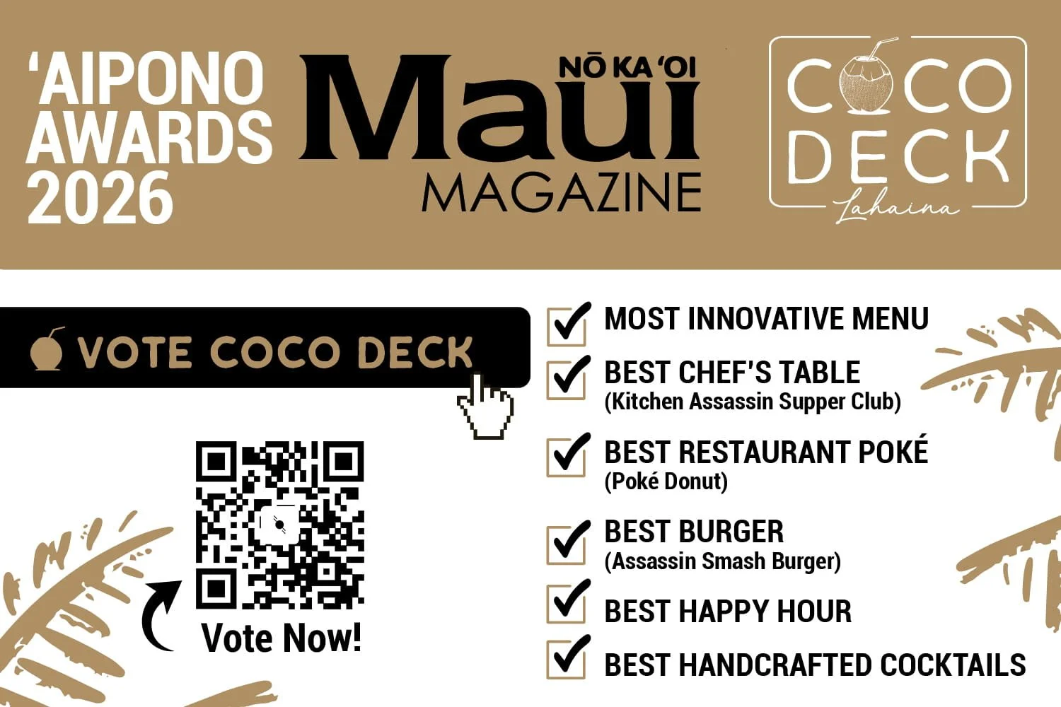 Vote Coco Deck for the ‘Aipono Awards 2026