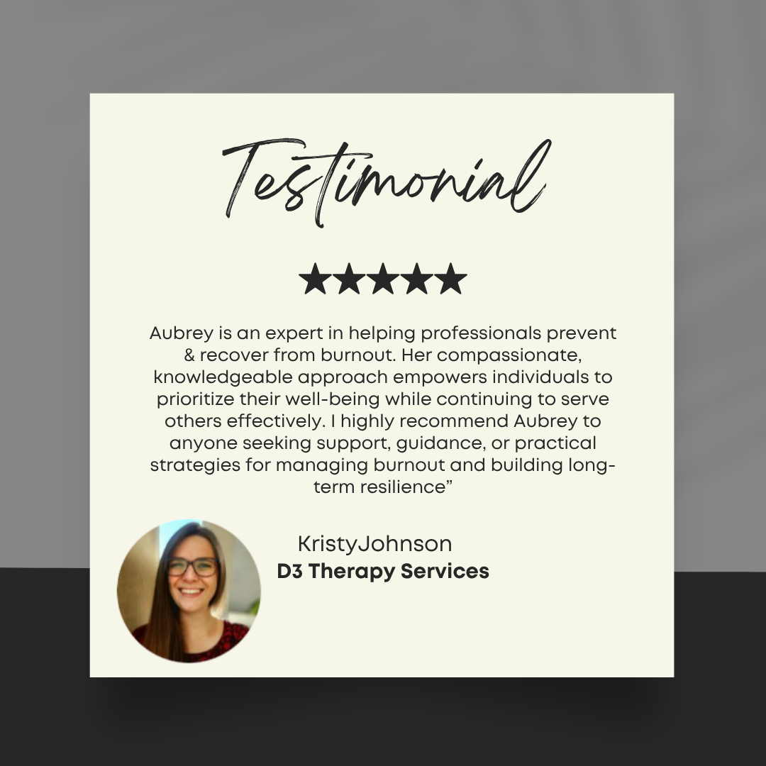 Professional testimonial recommending Aubrey Richardson LPC and Sage Holistic Counseling