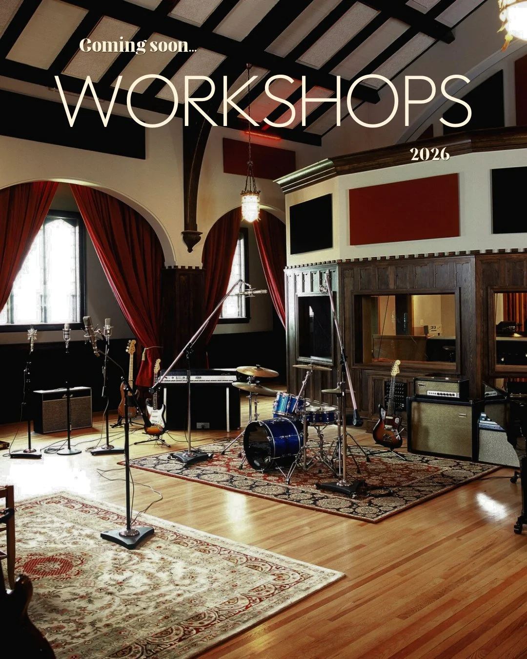 Very excited to announce we are kicking off a workshop series in 2026!⁠
⁠
Step inside the studio and learn how records actually get made. ⁠
⁠
All workshops take place downtown in our church studio. We've limited the number of attendees for each works