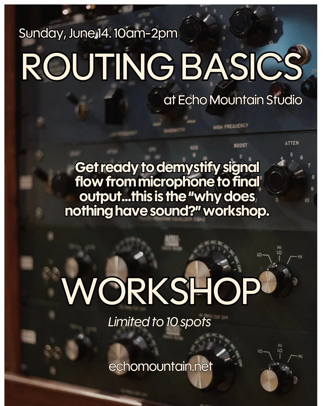 🔥REGISTRATION OPEN: 🔥Our next workshop is almost here! If you&rsquo;ve ever said, &ldquo;Why is there no sound?&rdquo; this workshop is for you.⁠
⁠
Signal flow is the backbone of every studio. Once you understand it, everything gets easier. This se