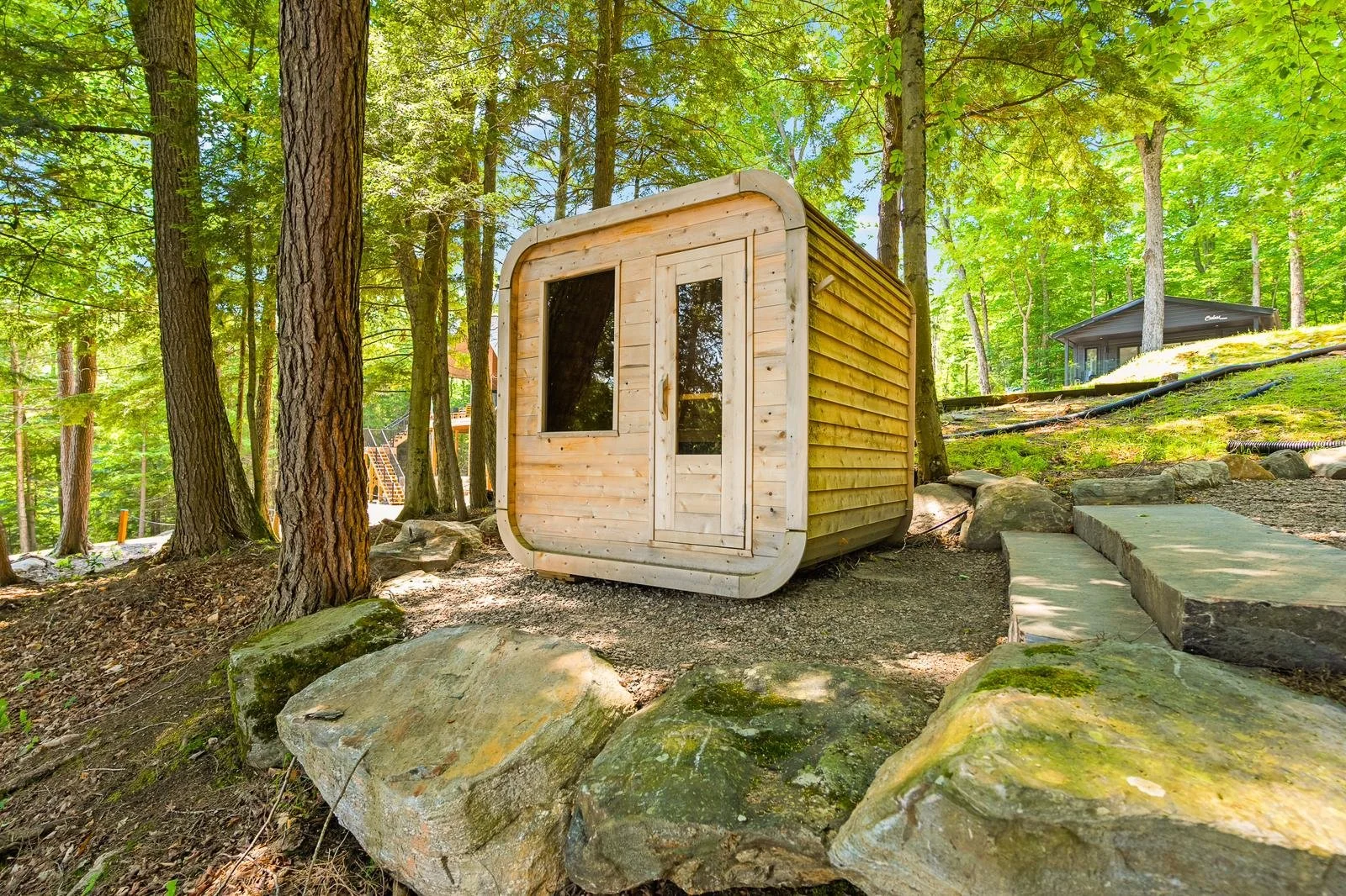 Outside of the Sauna at the Phoenix Rising Retreat